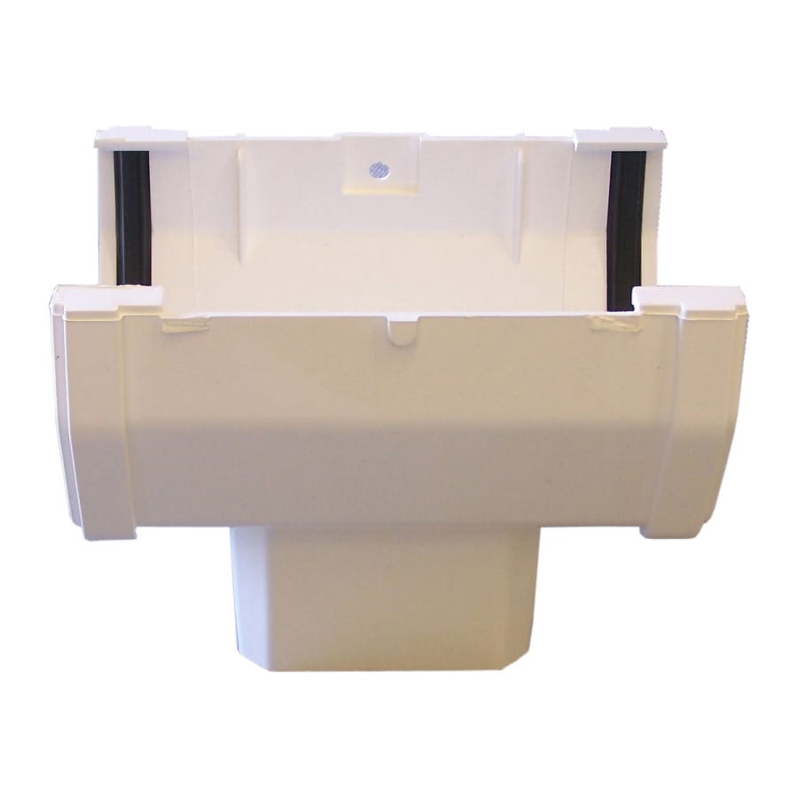 Raingo RW144AN 4.5-in x 6.13-in White Half Round Gutter Drop Outlet