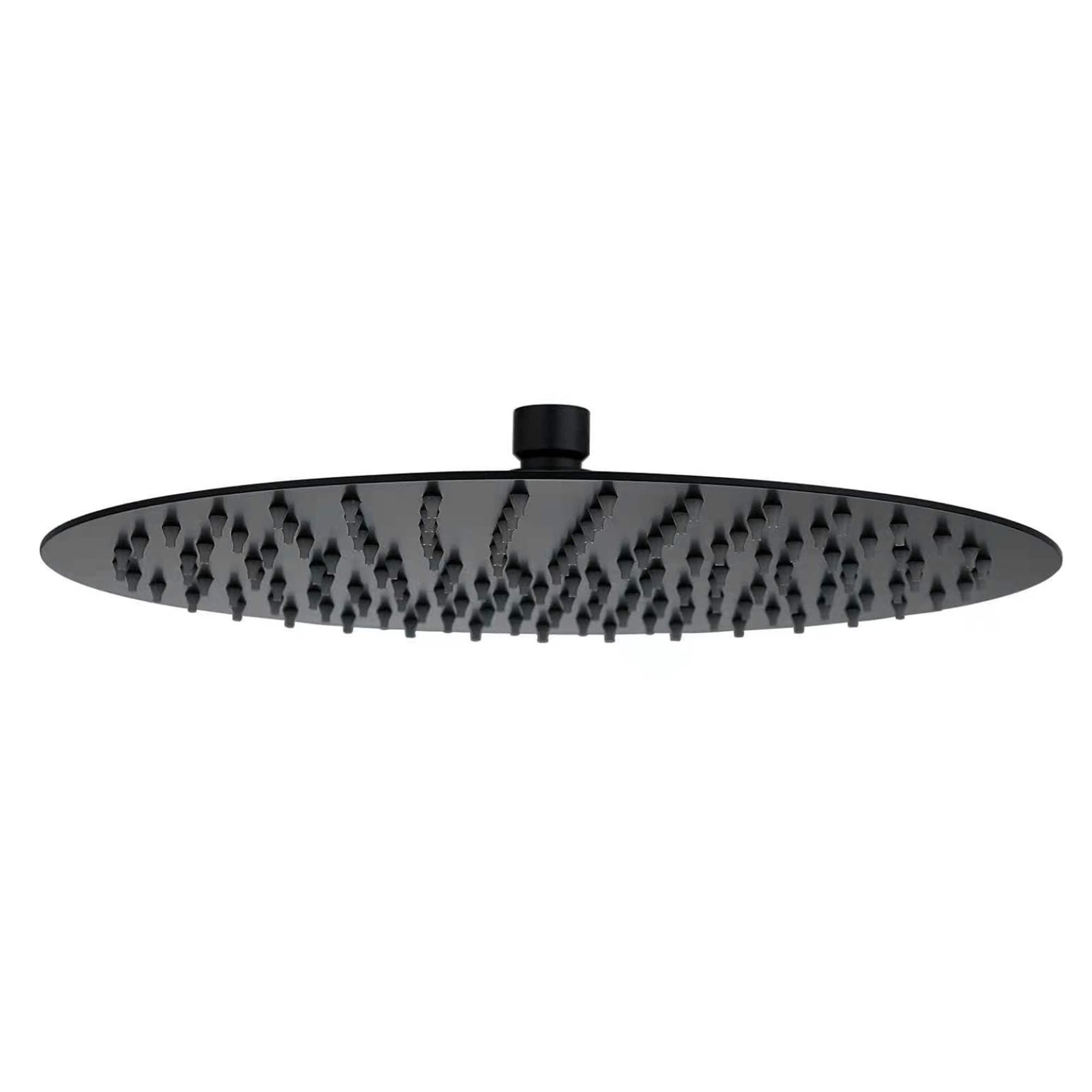 WELLFOR WB-0973 WB Matte Black 12-in Round Fixed Rain Shower Head 1.5 GPM