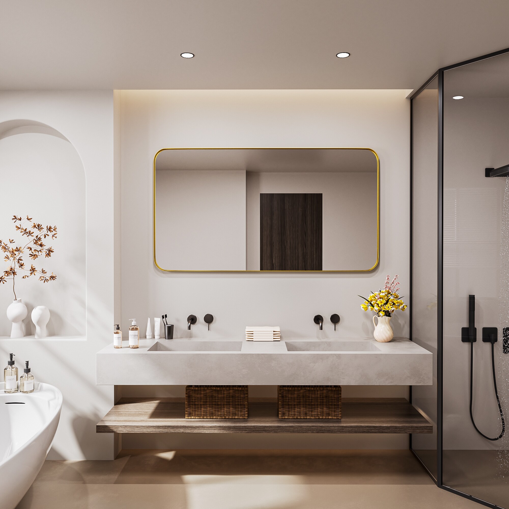 LOVMOR Y-TM5530-G Framed-Bath-Mirrors - View #3