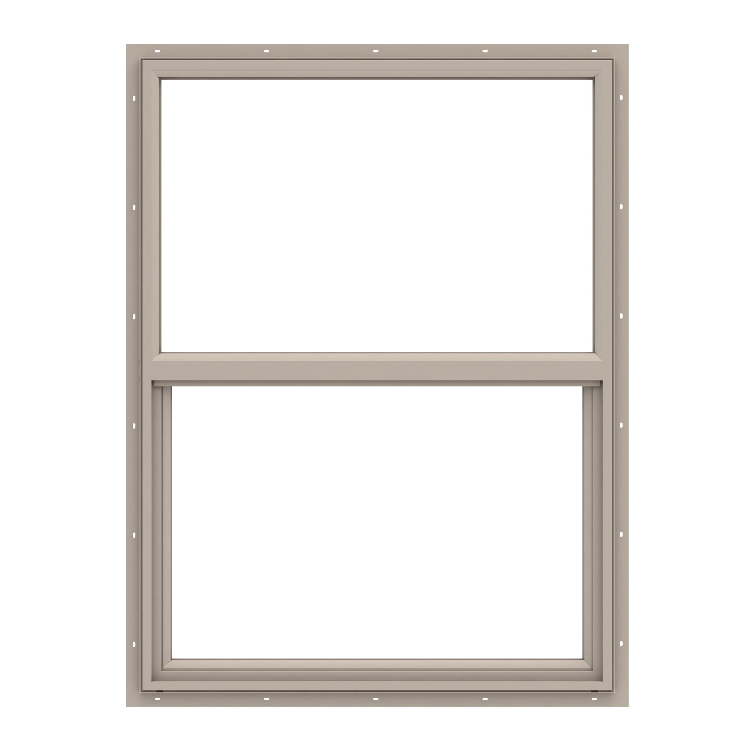 Pella 150 Series New Construction 23.5-in x 35.5-in x 2.6875-in Jamb Fossil Vinyl Low-e Argon Single Hung Window Half Screen Included in Brown -  1000011107