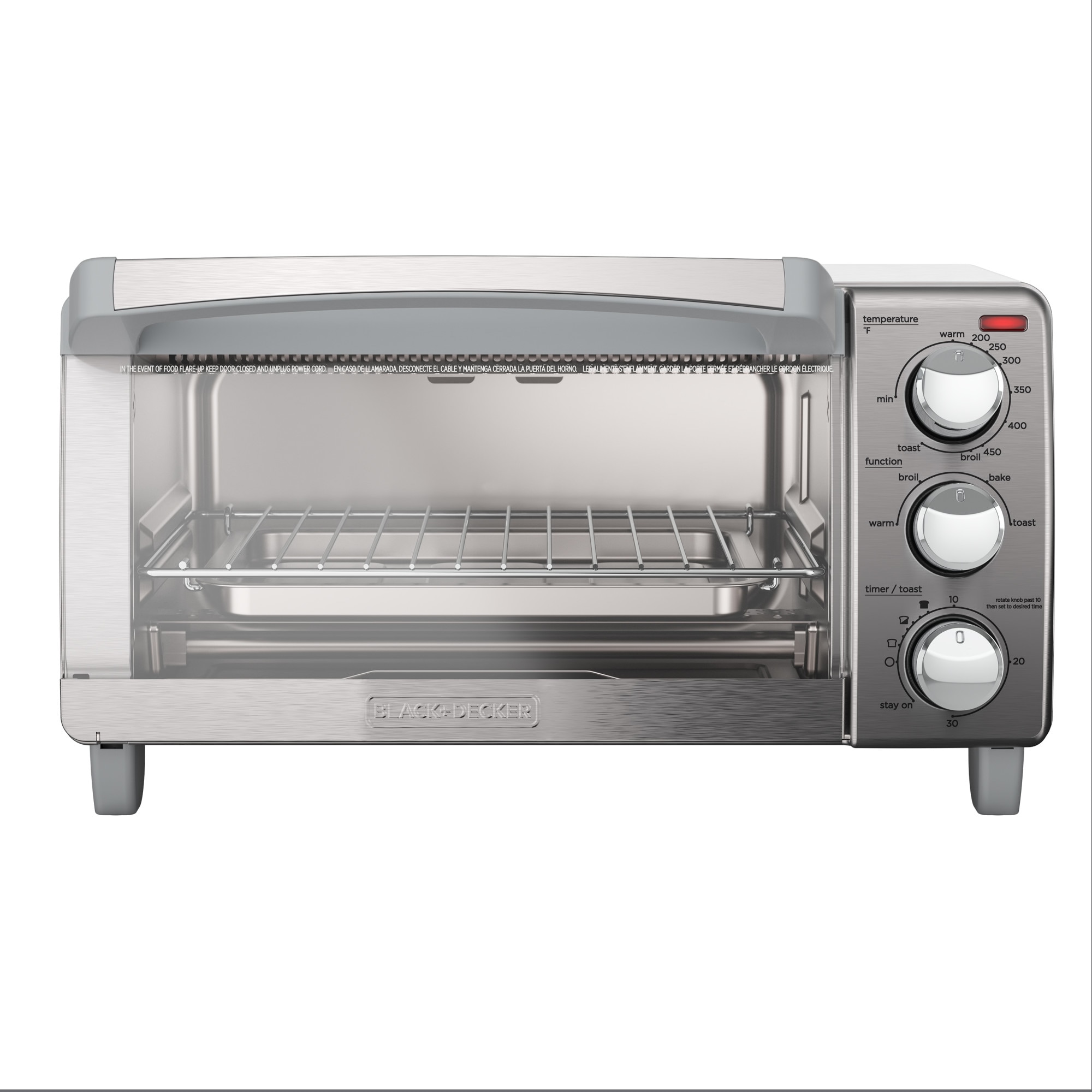 BLACK+DECKER 4-Slice Stainless Steel Convection Toaster Oven (1150-Watt) in  the Toaster Ovens department at