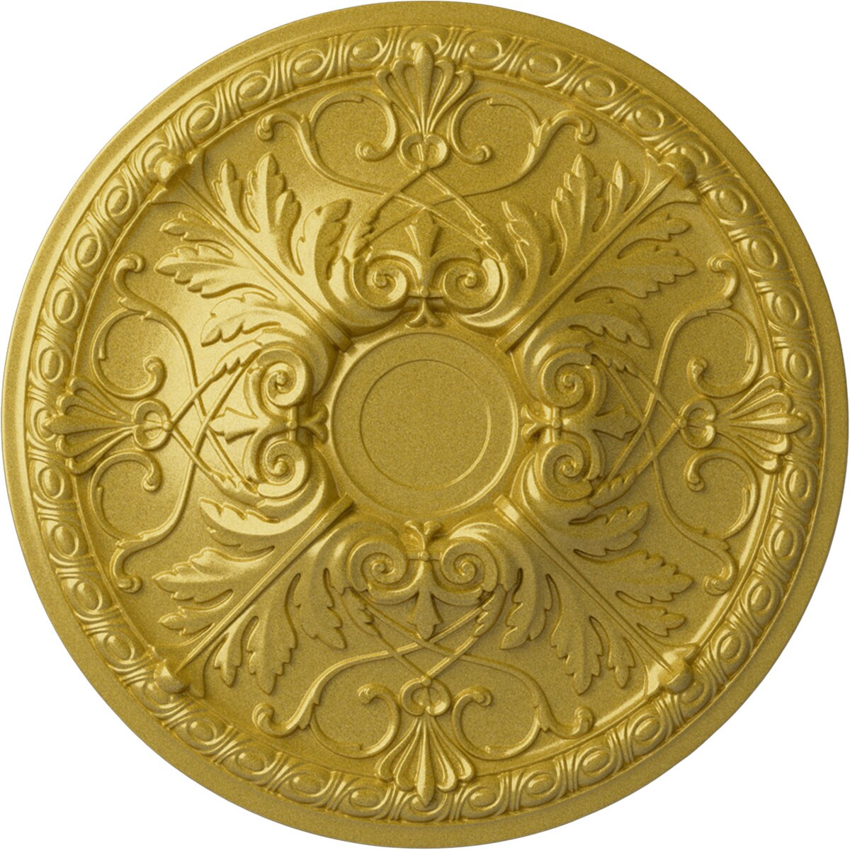 Ekena Millwork CM26TNRGS Tristan 26-in W x 26-in L Painted Rich Gold Polyurethane Whole Ceiling Medallion