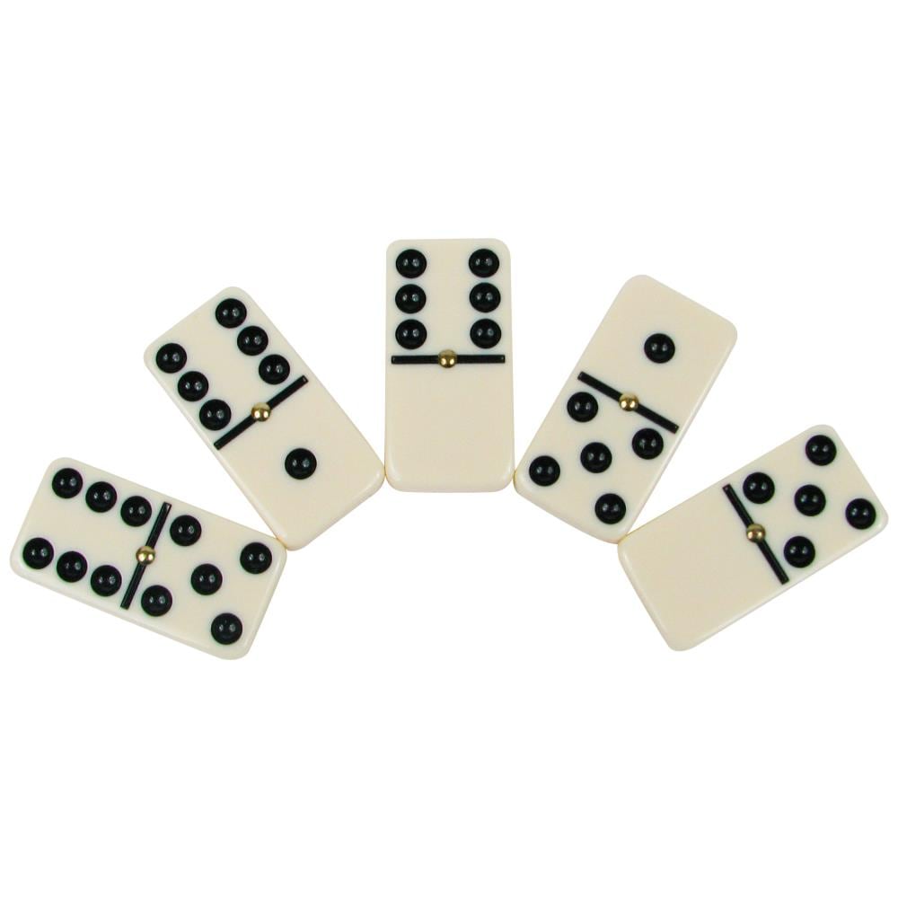 Dominos bones with shadows, set 28 pieces for game, isolated on