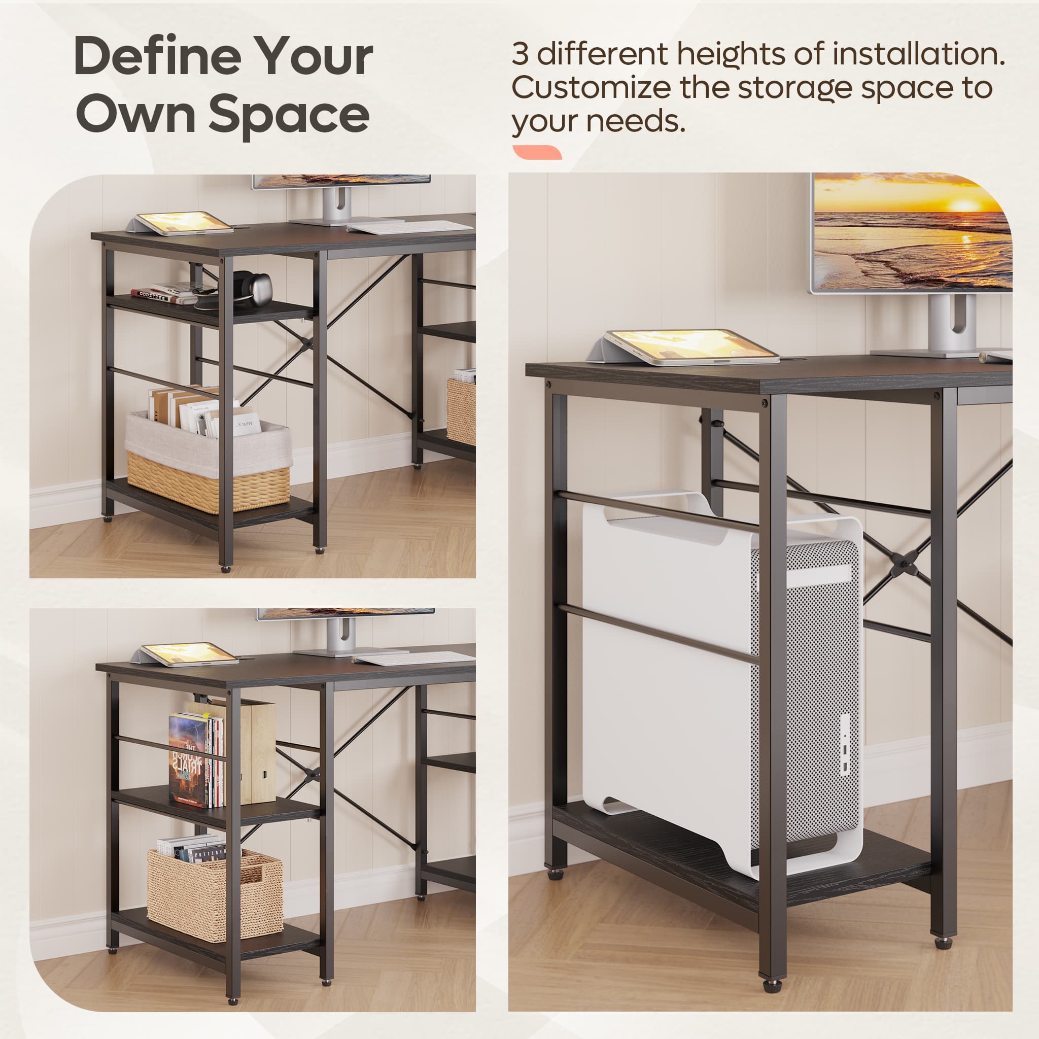 Bestier LOW-D464Y-BLKG desks - View #7