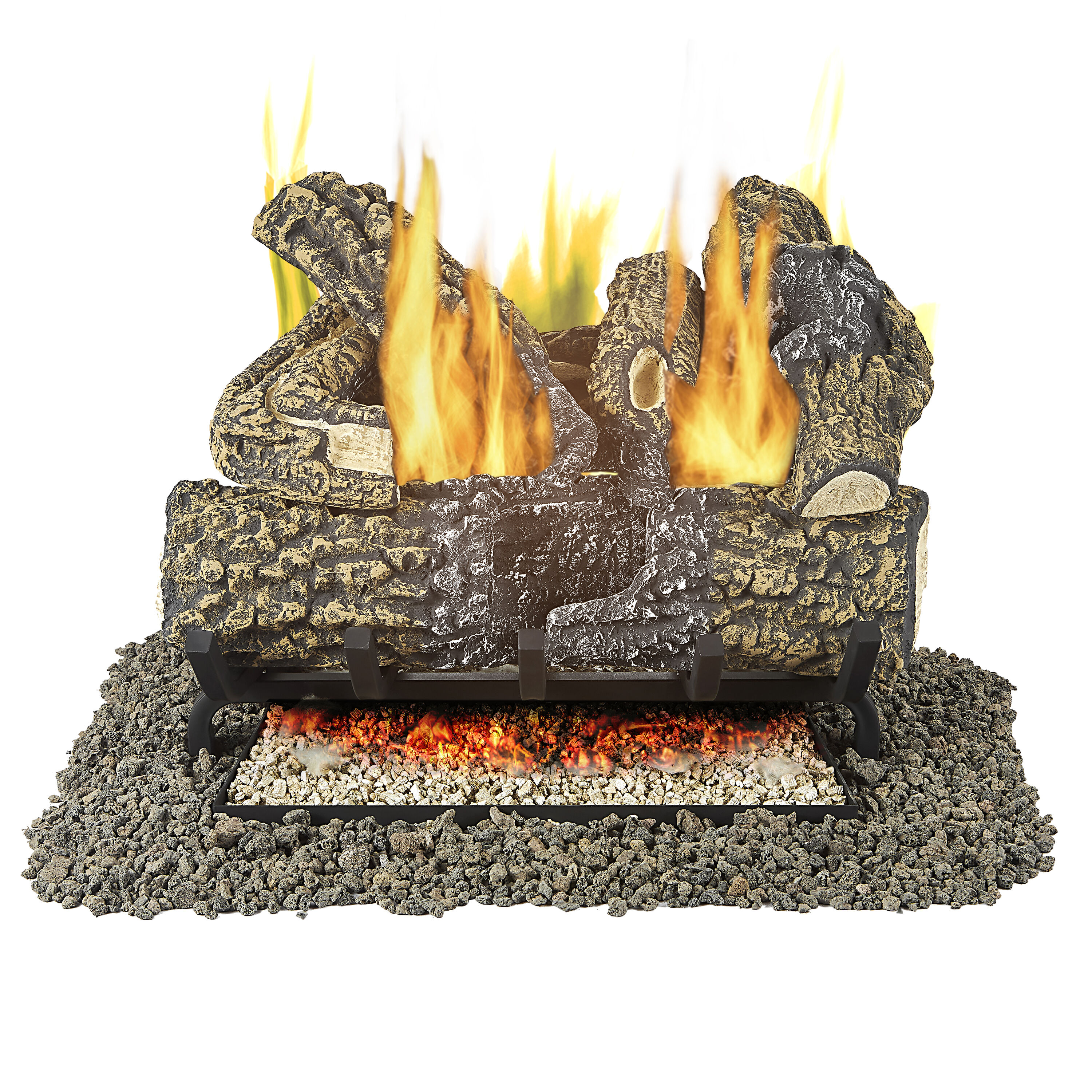 Pleasant Hearth 18-in 45000-BTU Natural Gas Dual-Burner Vented Gas Fireplace Logs VL-AA18D Sansujyuku sansujyuku.com