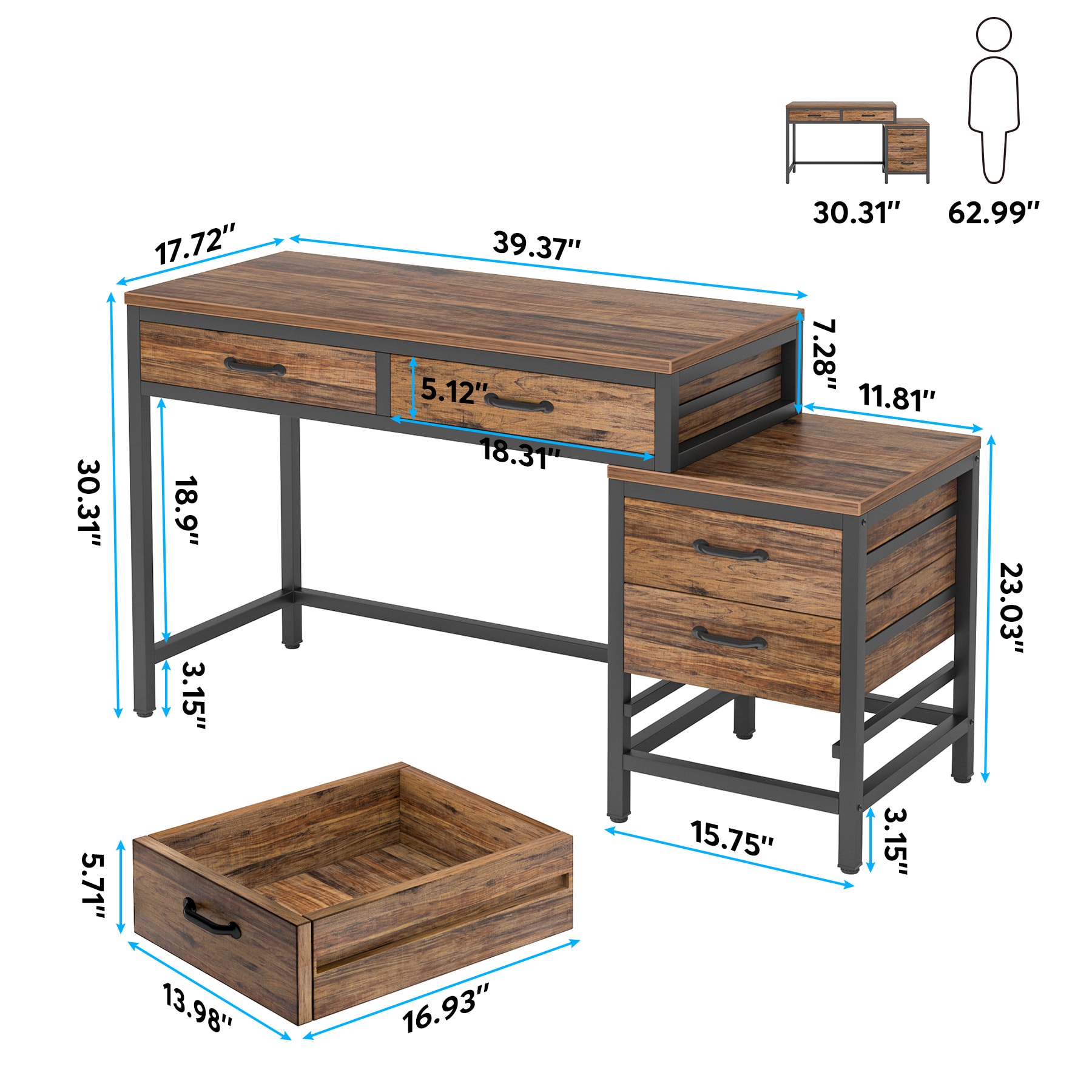 Fnova LWTJ-JW0390X Office-Tables - View #3