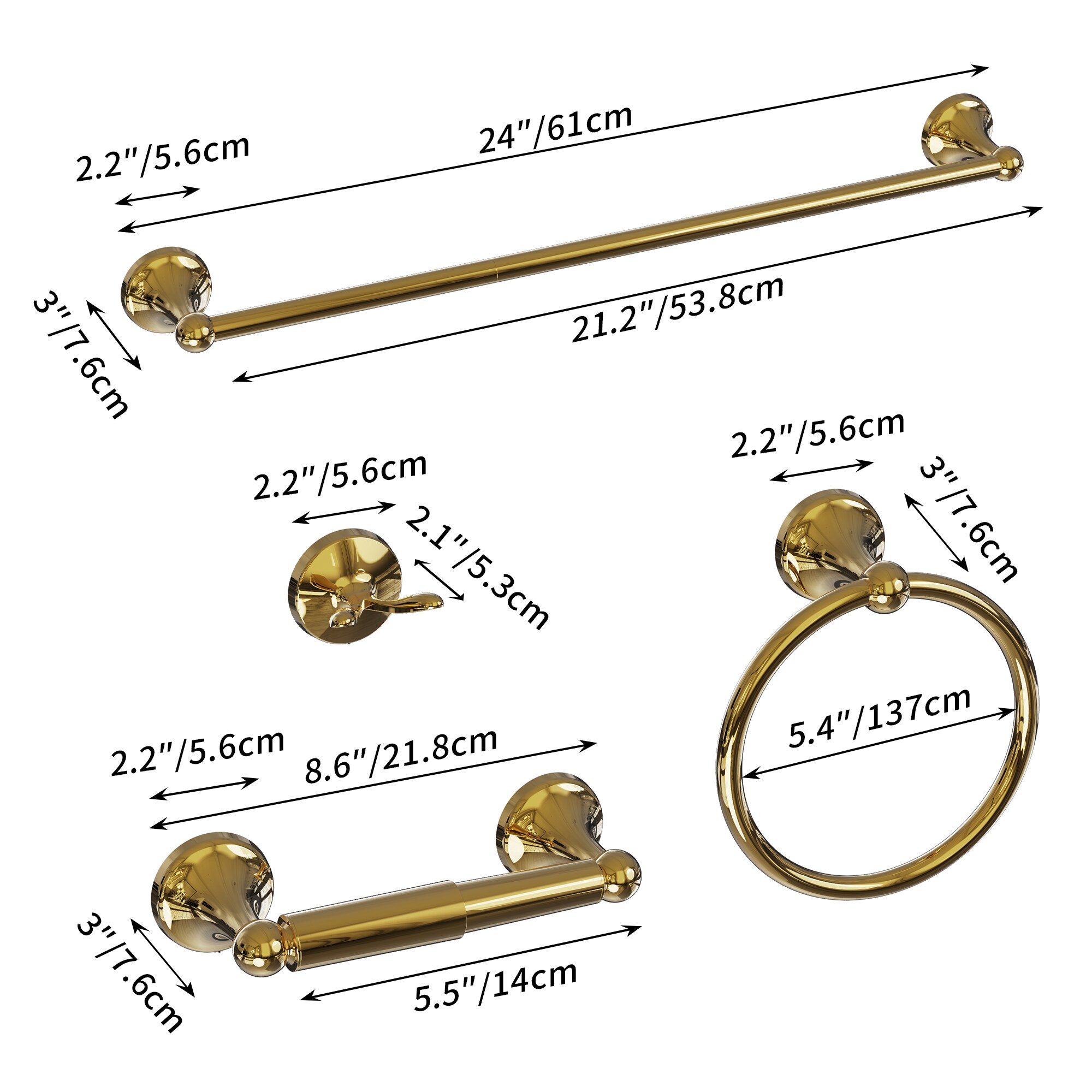 PAIHOME LS-BHS-CBG-4-3P Bathroom-Accessories - View #2