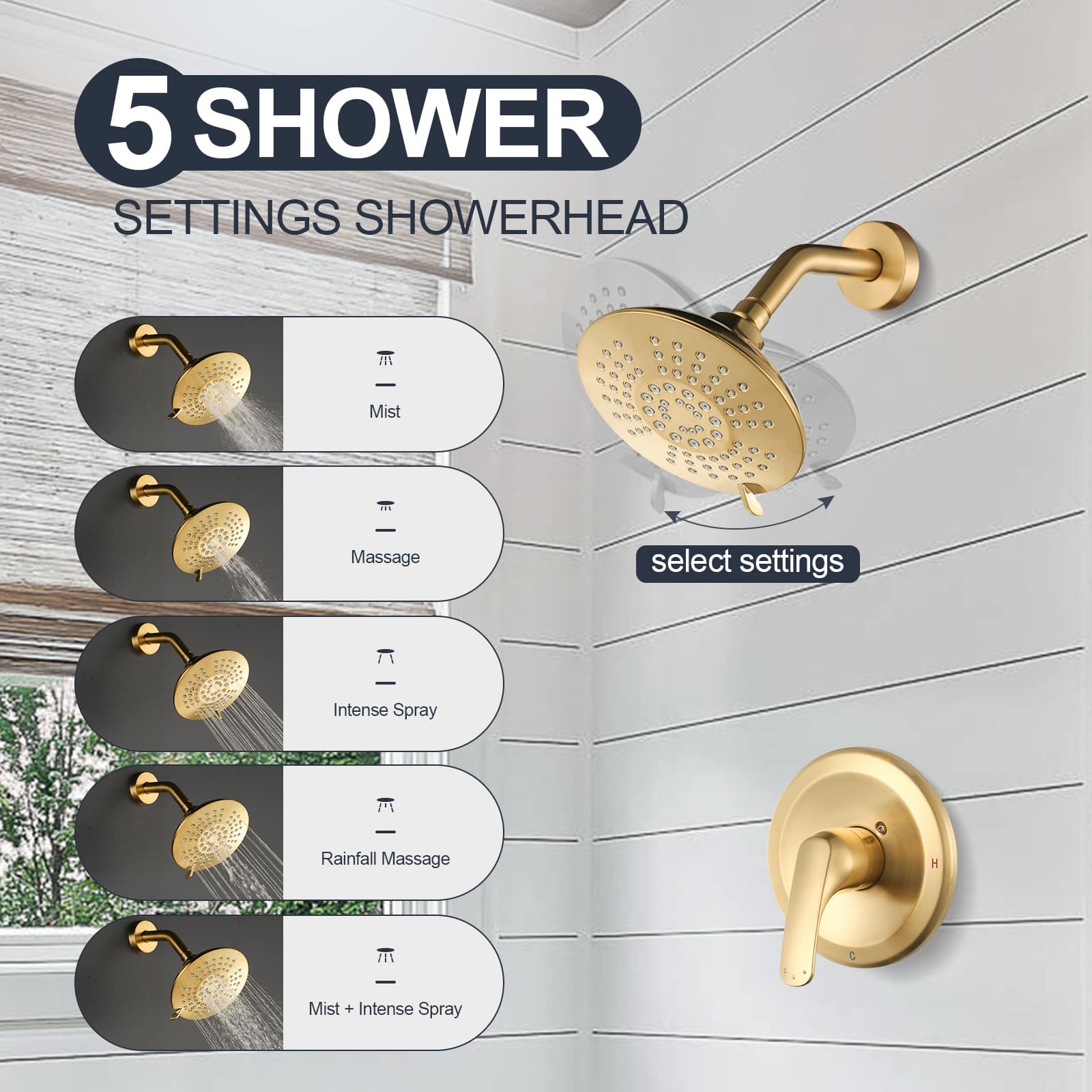 ALEASHA AL-5F10G Tub-Shower-Faucets - View #3