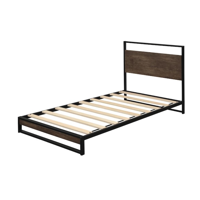 Casainc Brown Twin Bed Frame In The, Measurements For Standard Twin Bed Metal Frame