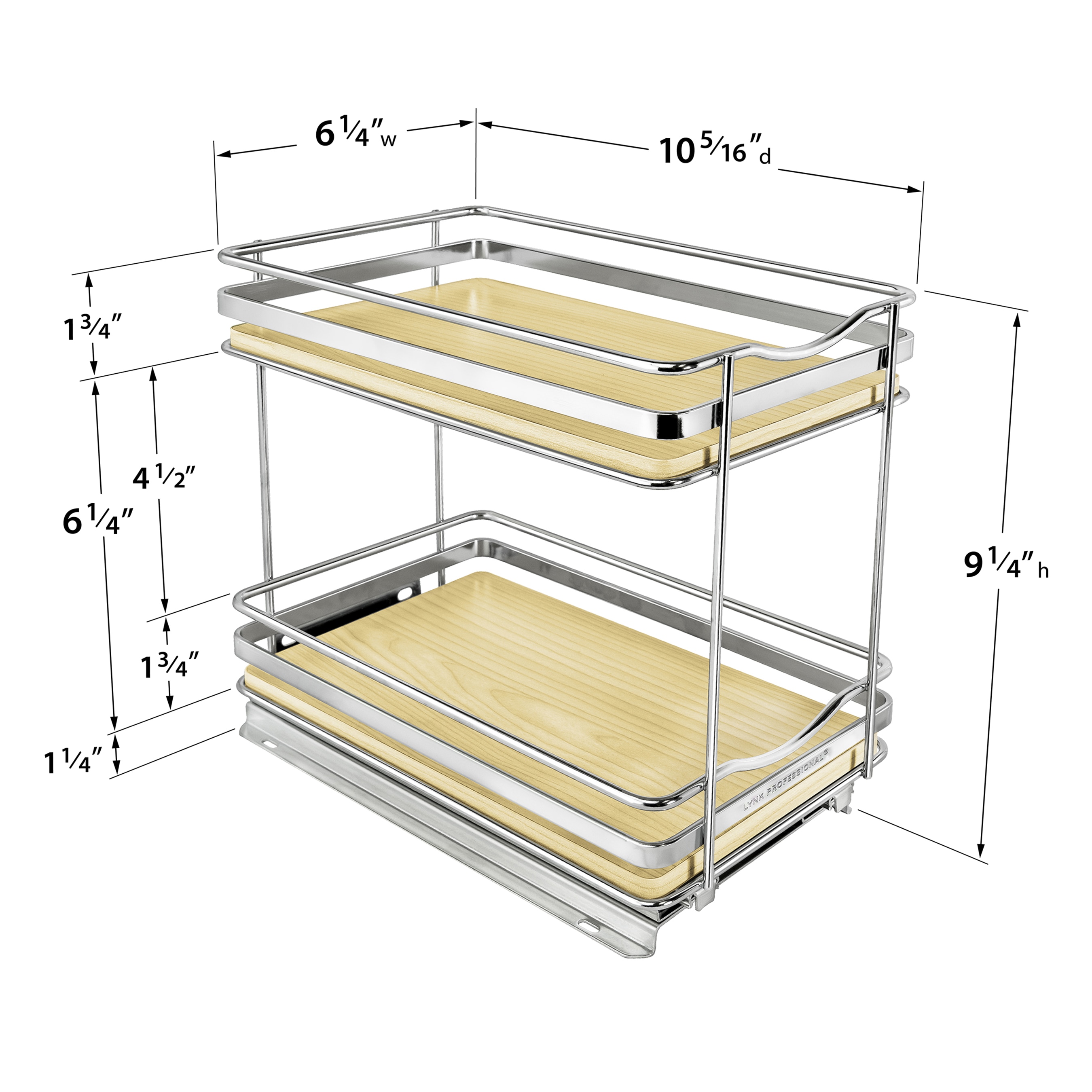 Lynk Professional 6.3-in W x 9.18-in H 2-Tier Cabinet-mount Metal Spice ...