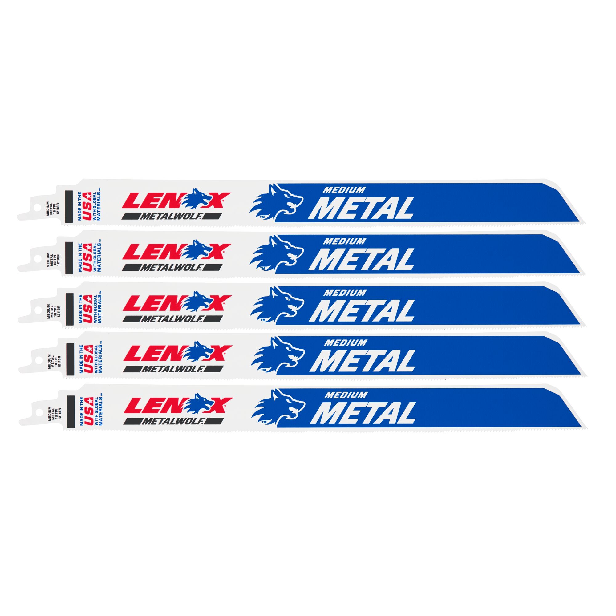 LENOX METALWOLF Bi-metal 12-in 18-TPI Metal Cutting Reciprocating Saw Blade  (5-Pack) in the Reciprocating Saw Blades department at