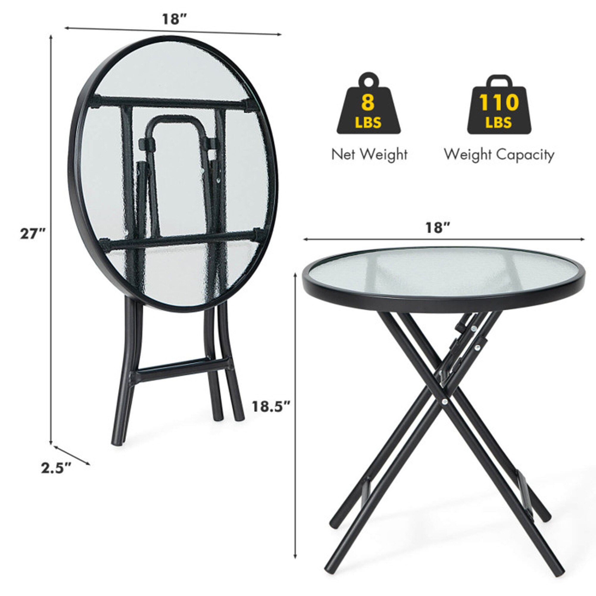 Mondawe HFZY-3T-W Patio-Tables - View #9