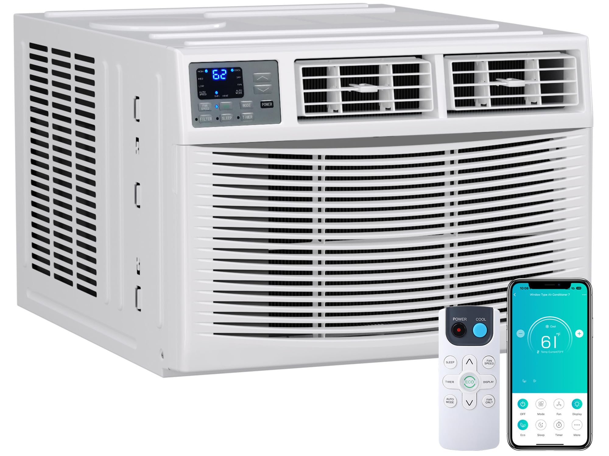 Garvee 18000 BTU Window Air Conditioner with Heater and WiFi Smart Control Cools and Heats up to 1000 Sq Ft Energy Efficient AC Unit with Dehumidifier Function 230V 60Hz Sansujyuku sansujyuku.com