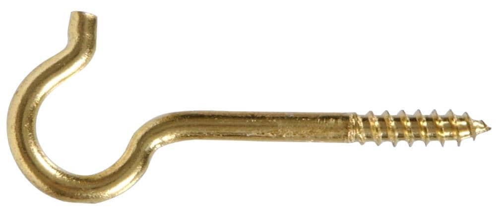 Hillman 0.162-in Brass Steel Screw Hook in Gold | 491039