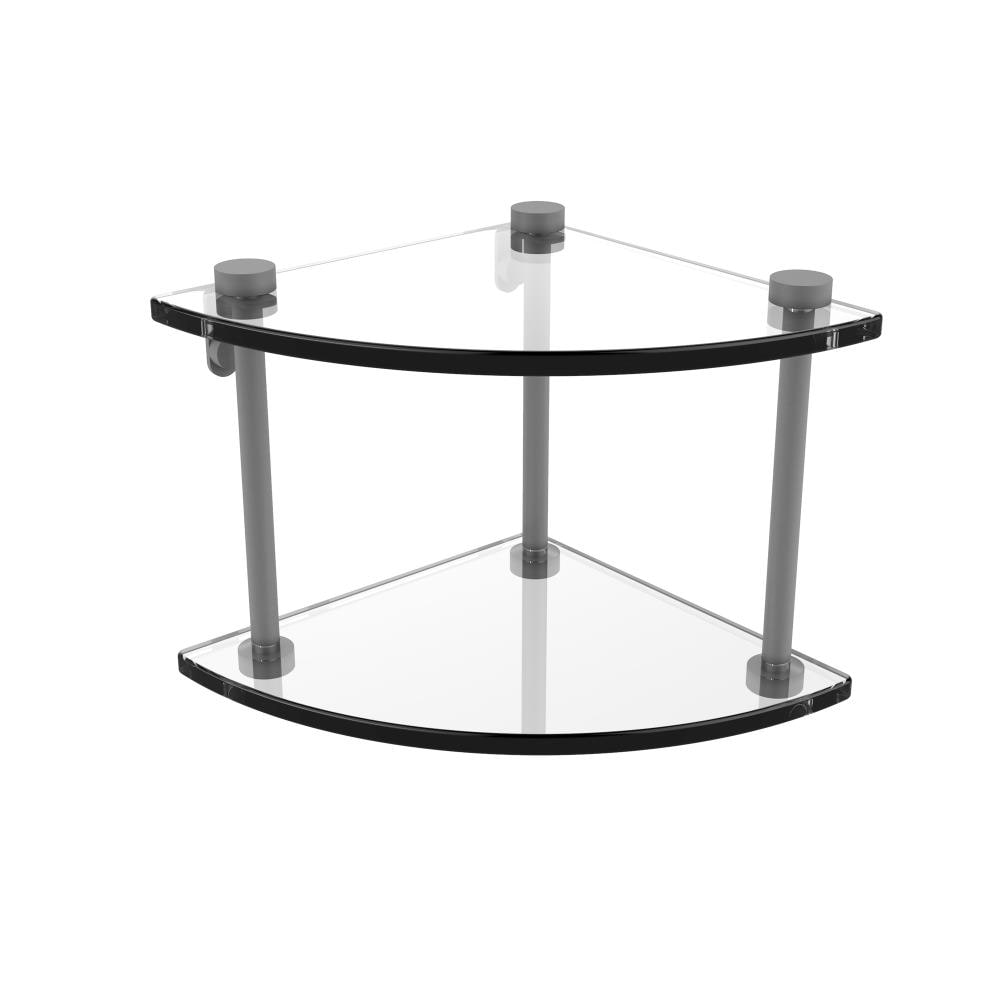 Allied Brass NS-3-GYM Matte Gray 2 -Tier Wall mount Corner Bathroom Shelf ( 8-in x 8-in x 8-in )