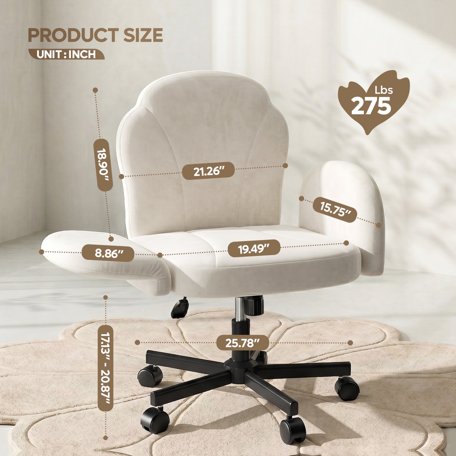 Bestier LOW-L513061A-OWDV Office-Chairs - View #4