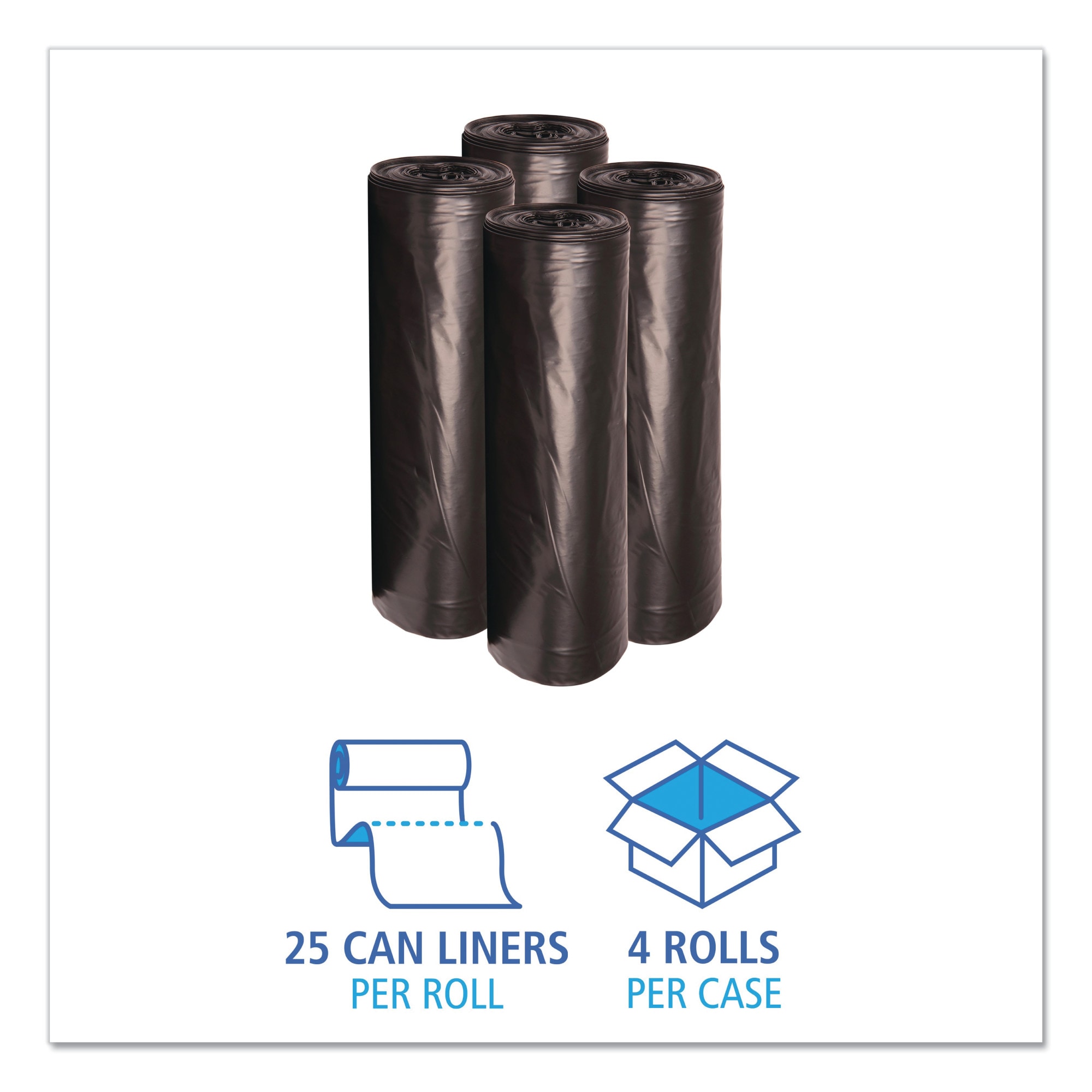 Boardwalk 4-Gallons Black Plastic Can Twist Tie Trash Bag (1000-Count) in  the Trash Bags department at