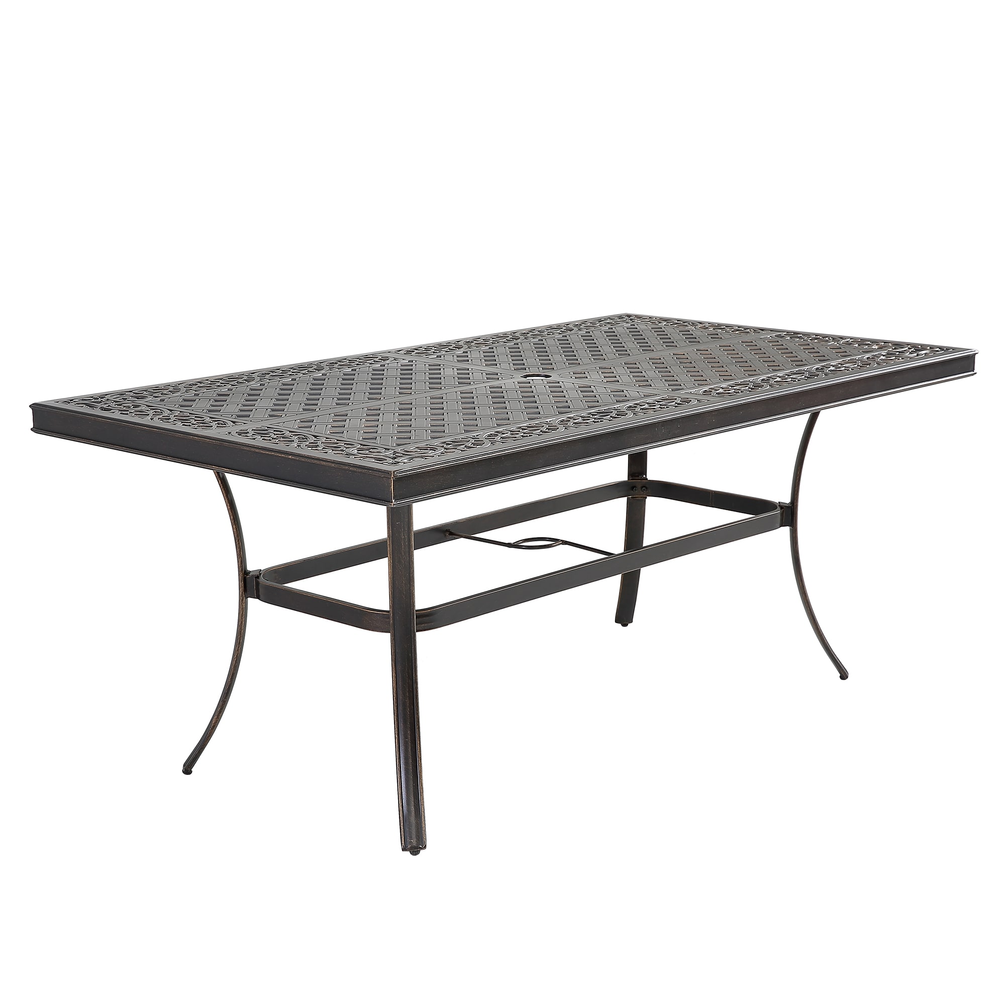 Mondawe 21OD035715FF Rectangle Outdoor Dining 40-in W x 68-in L with Umbrella Hole