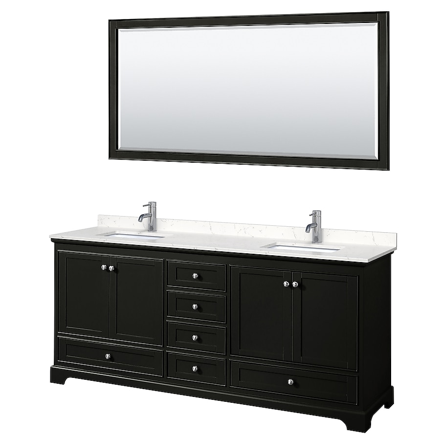 Wyndham Collection Deborah 80-in Dark Espresso Bathroom Vanity Cabinet (Mirror Included) Wyndham Collection Deborah 80-in Dark Espresso Bathroom Vanity Cabinet (Mirror Included)