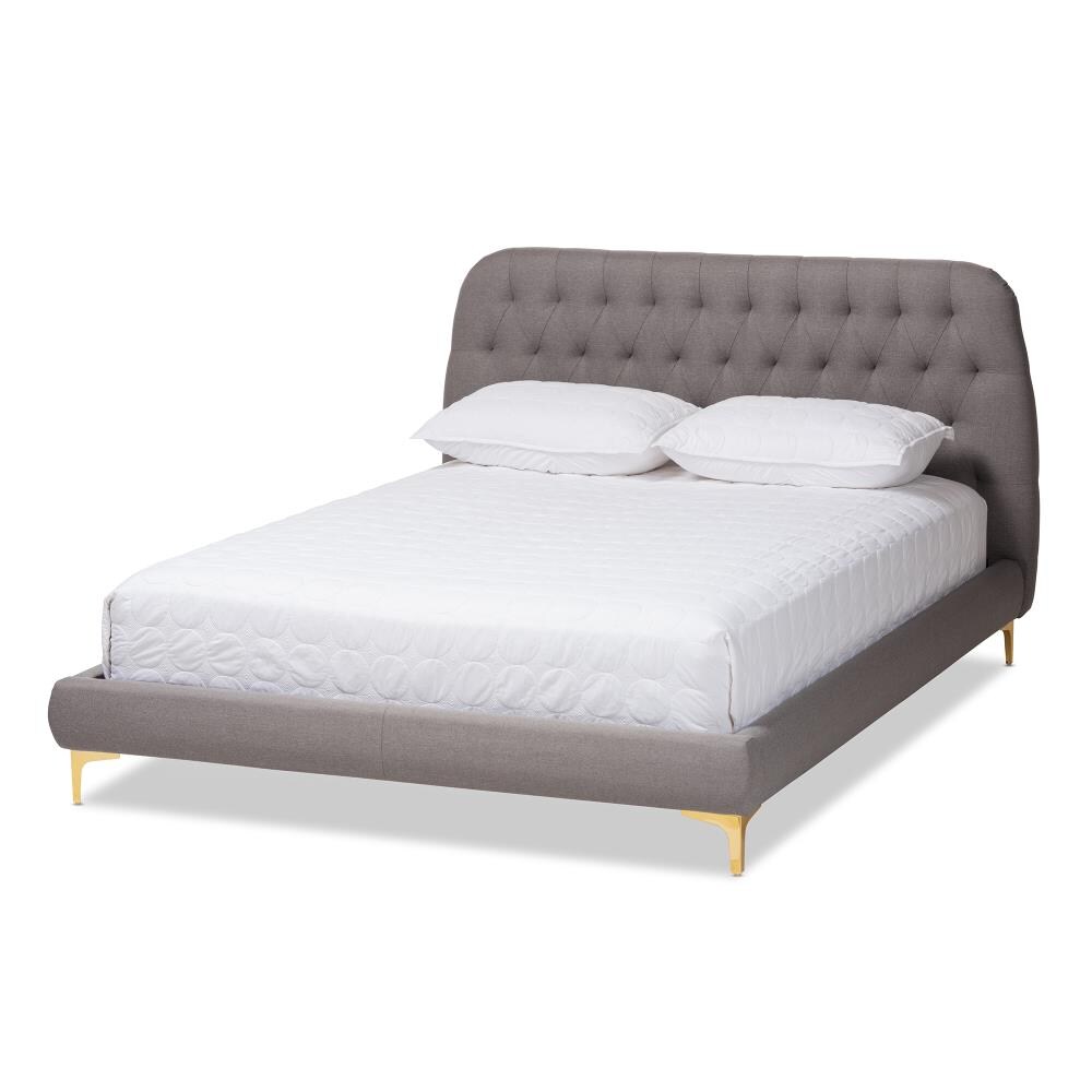 Baxton Studio Ingrid Grey Queen Wood Platform Bed at Lowes