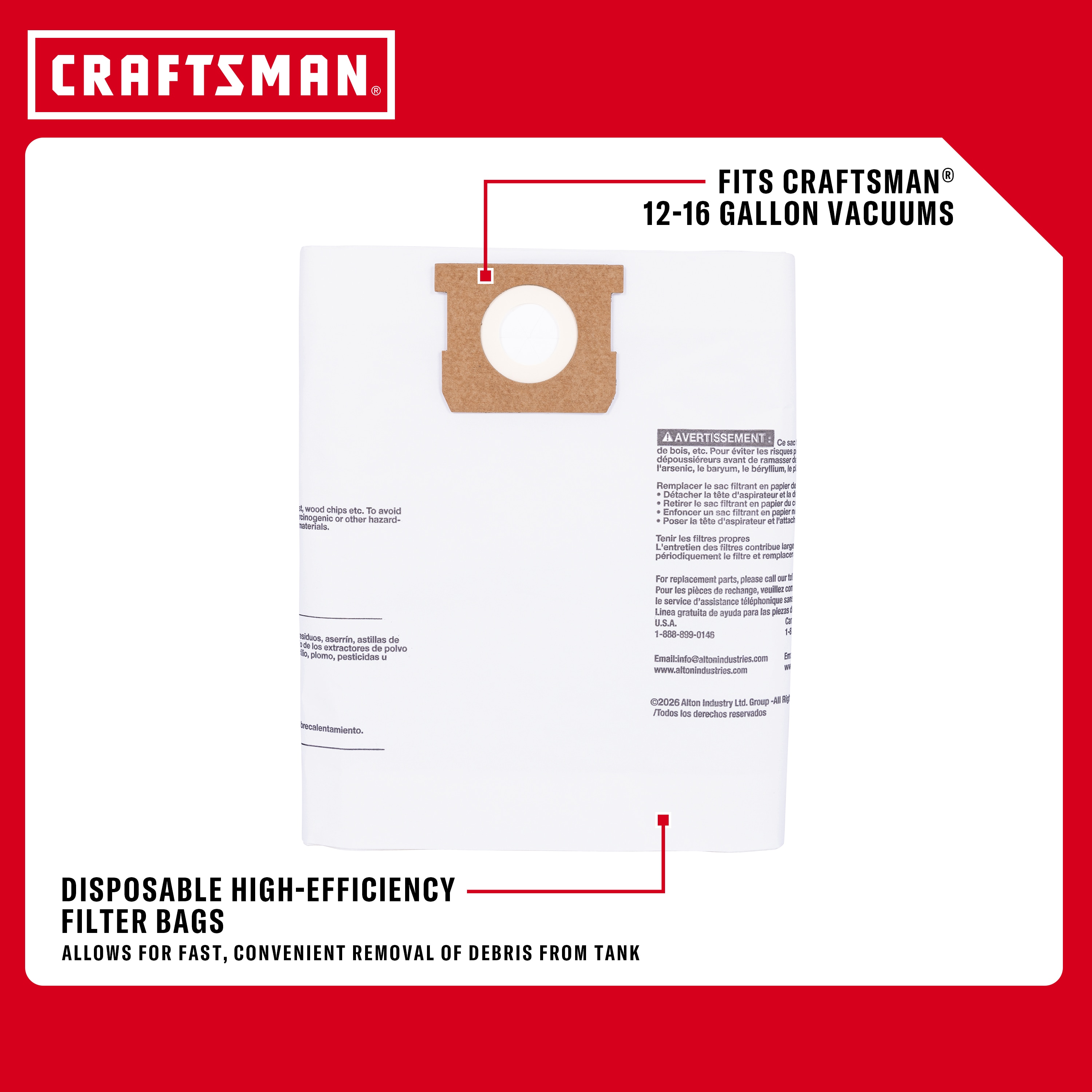 CRAFTSMAN CMXZVXA19-3112 Shop-Vacuum-Collection-Bags - View #2