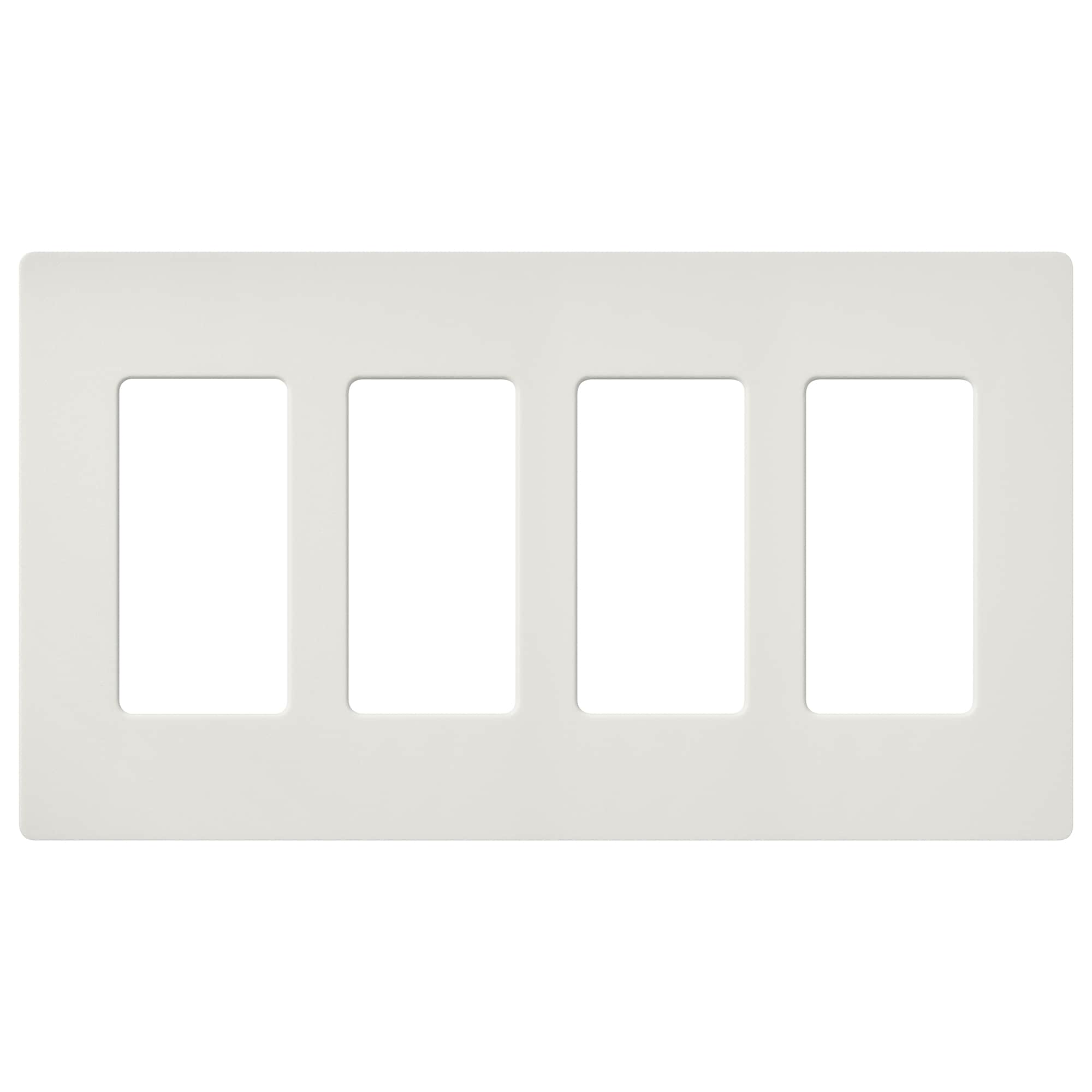 Lutron SC-4-LG Claro 4 -Gang Standard Size Lunar Gray Plastic Indoor Screwless Decorator Wall Plate