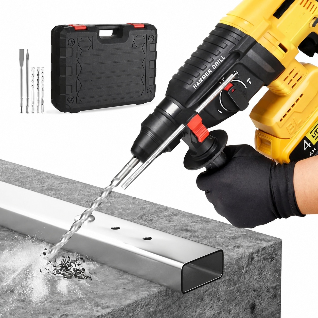 AKSCYZM 7 8 Rotary Hammer Drill Compatible with Dewalt 20V MAX power cell Brushless SDS 2.6 Joules Rotary Hammer Drill 4 Modes with 360 #LAK0821K168