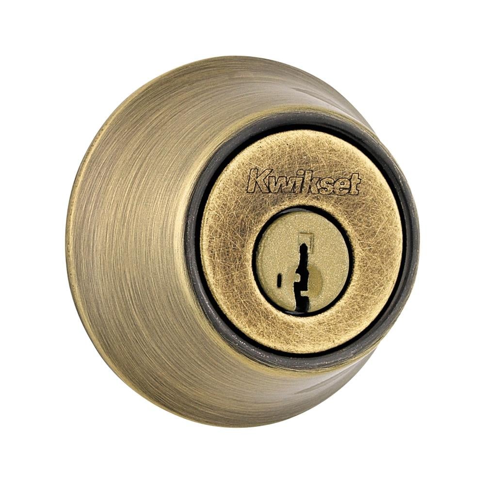Kwikset 665-5S.DS  Series Antique Brass Double Cylinder Deadbolt with SmartKey