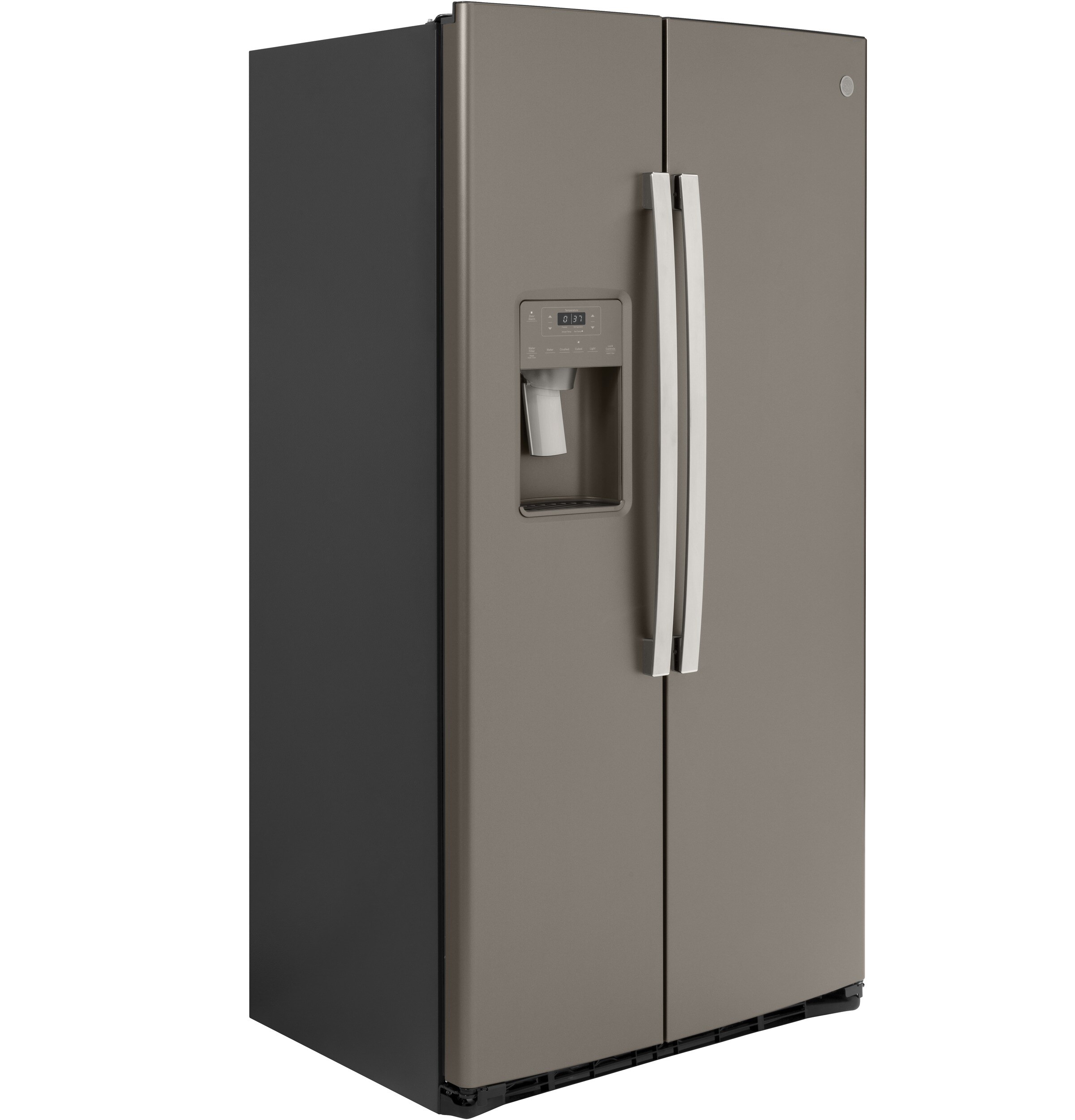 GE 21.8-cu ft Counter-depth Side-by-Side Refrigerator with Ice Maker  (Slate) in the Side-by-Side Refrigerators department at