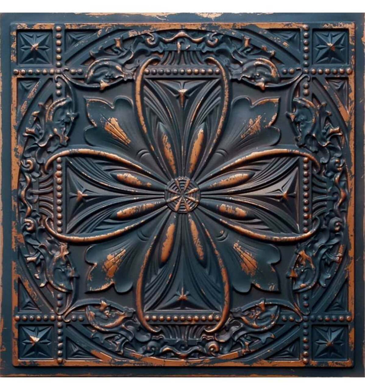 From Plain to Beautiful in Hours DCT10GG-24X24-10 2-ft x 2-ft Milan Faux Tin/PVC Graphite Gold PVC Surface-mount Ceiling Tile ( 10 -Pack, 40-Sq. Feet / Case )