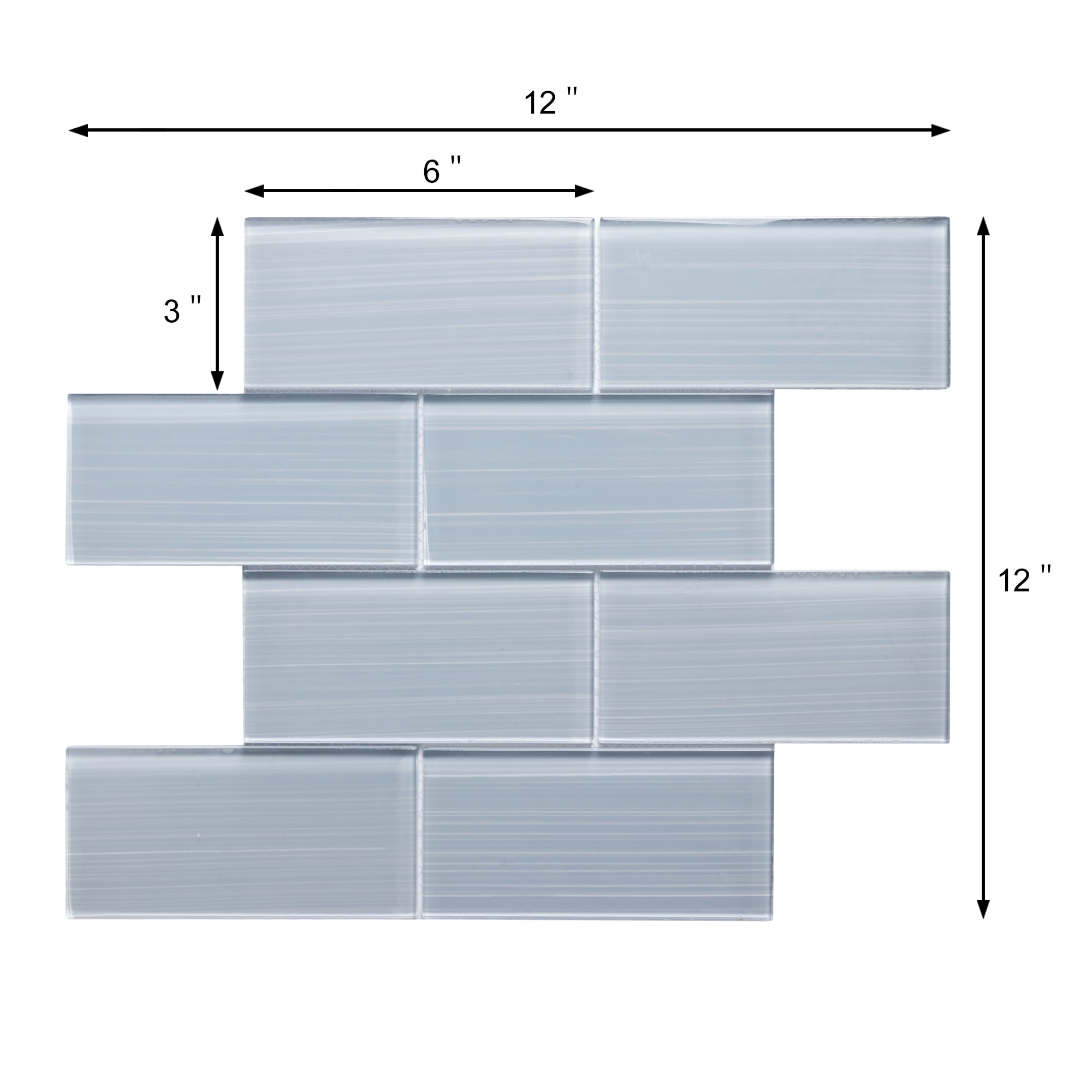 Soft Gray Hand-Painted Glass Mosaic Bathroom Wall Tile