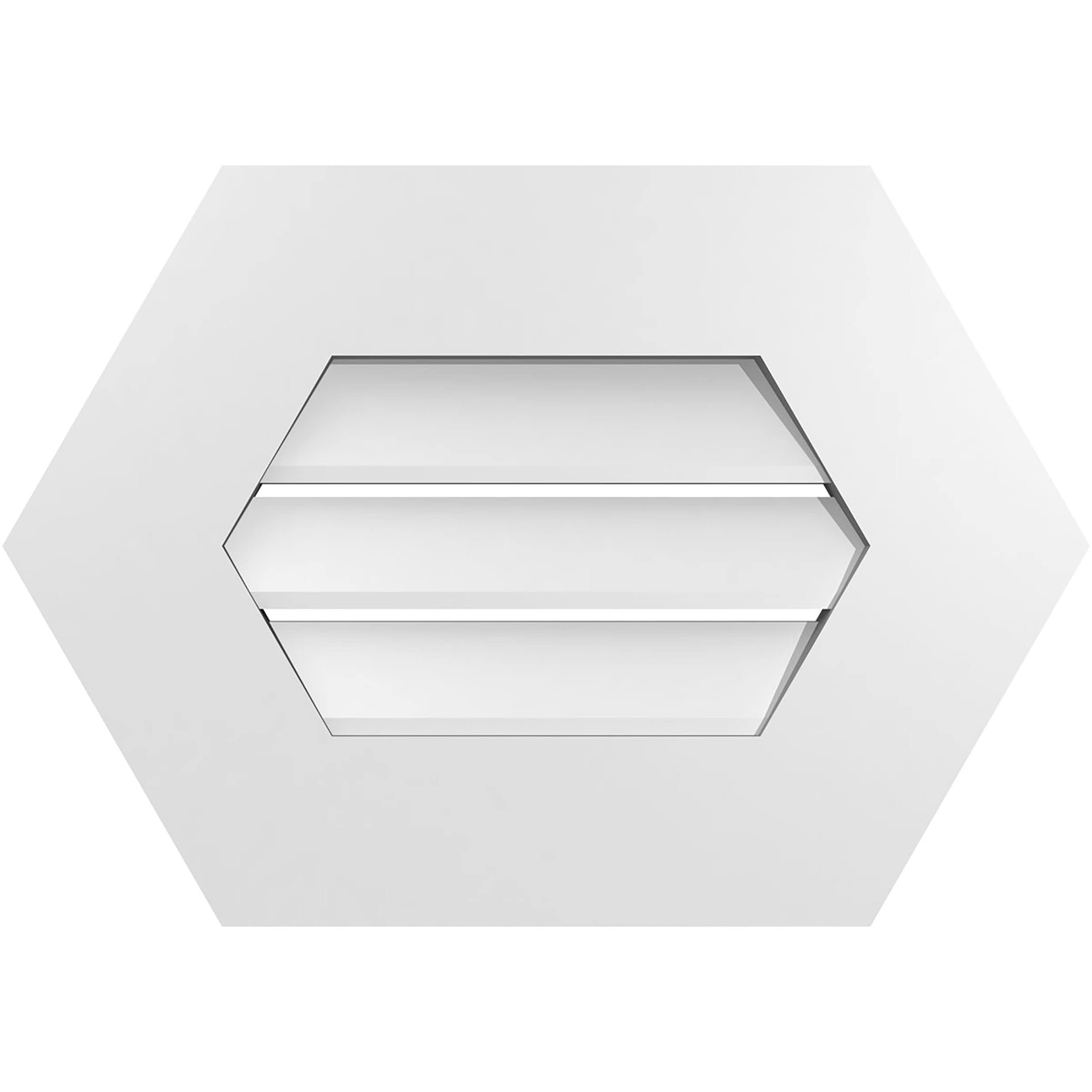 Ekena Millwork GVPHP20X1401SF 20-Inches x 14-Inches Off-white Peaked PVC Gable Louver Vent