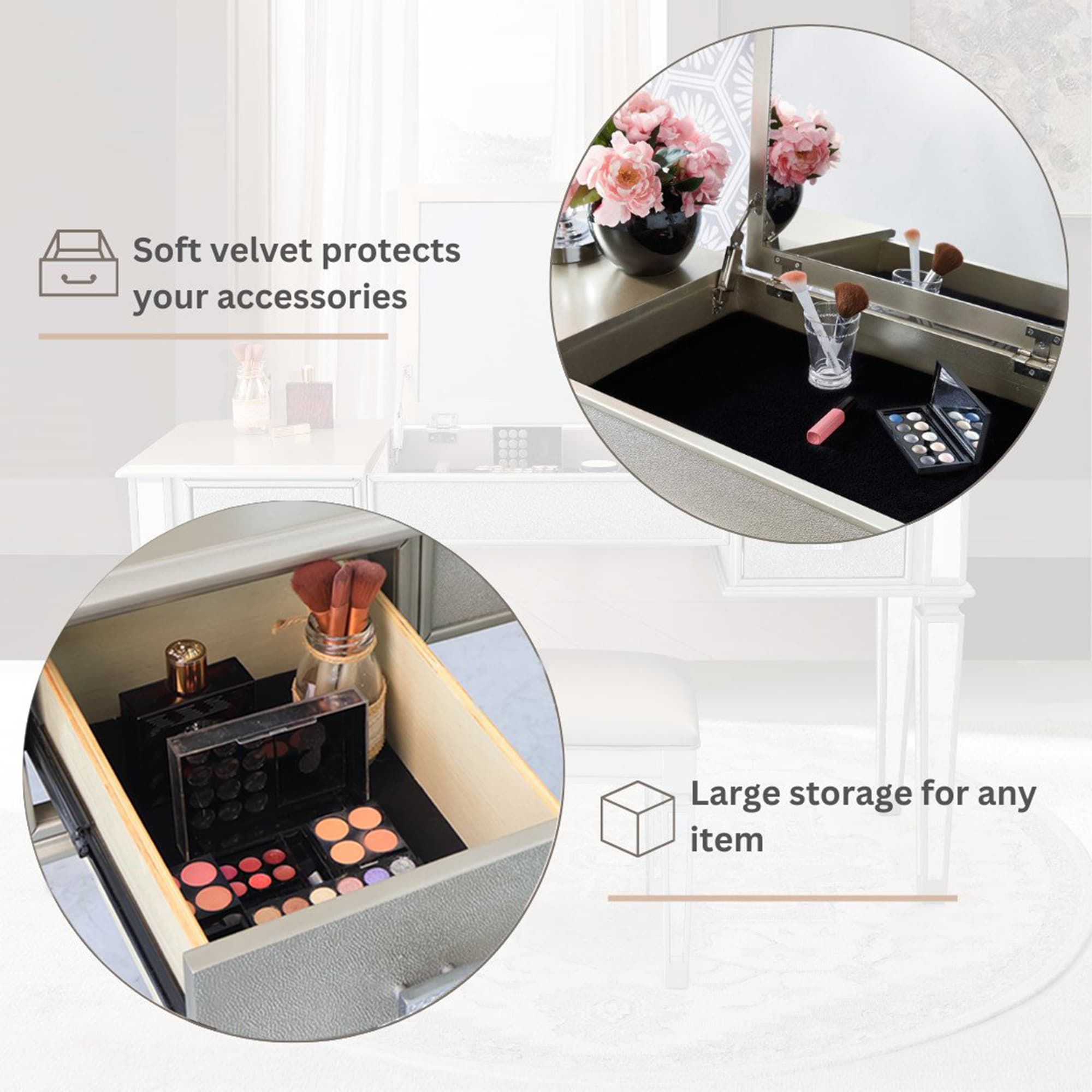 SINOFURN SYC080020BK Bedroom-Vanities - View #9