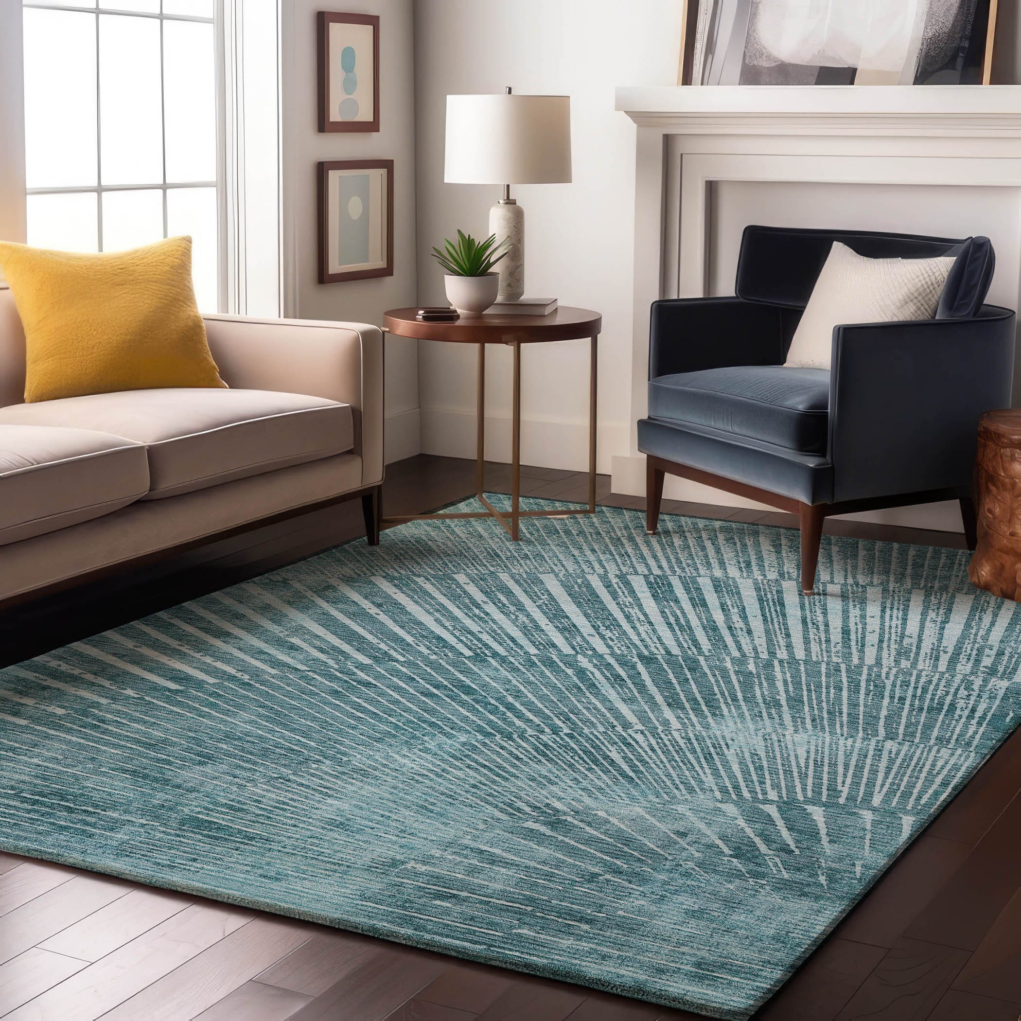Addison Rugs AMF518BR5X8 Mayfield AMF518BR 5 x 7 (ft) Loomed Polyester Brown Rectangular Indoor Abstract Machine washable Area rug