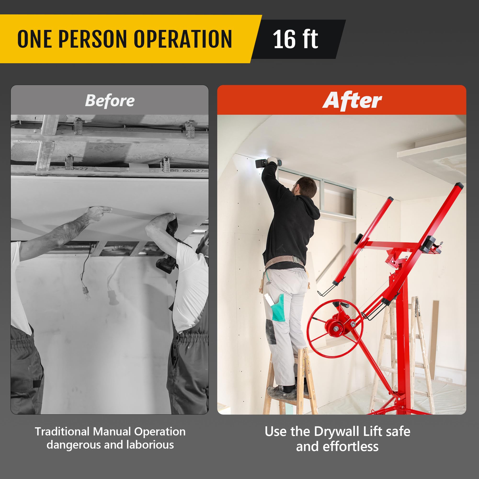 GarveeLife CLJ-TX4STVFBBMV Drywall-Panel-Carriers - View #8