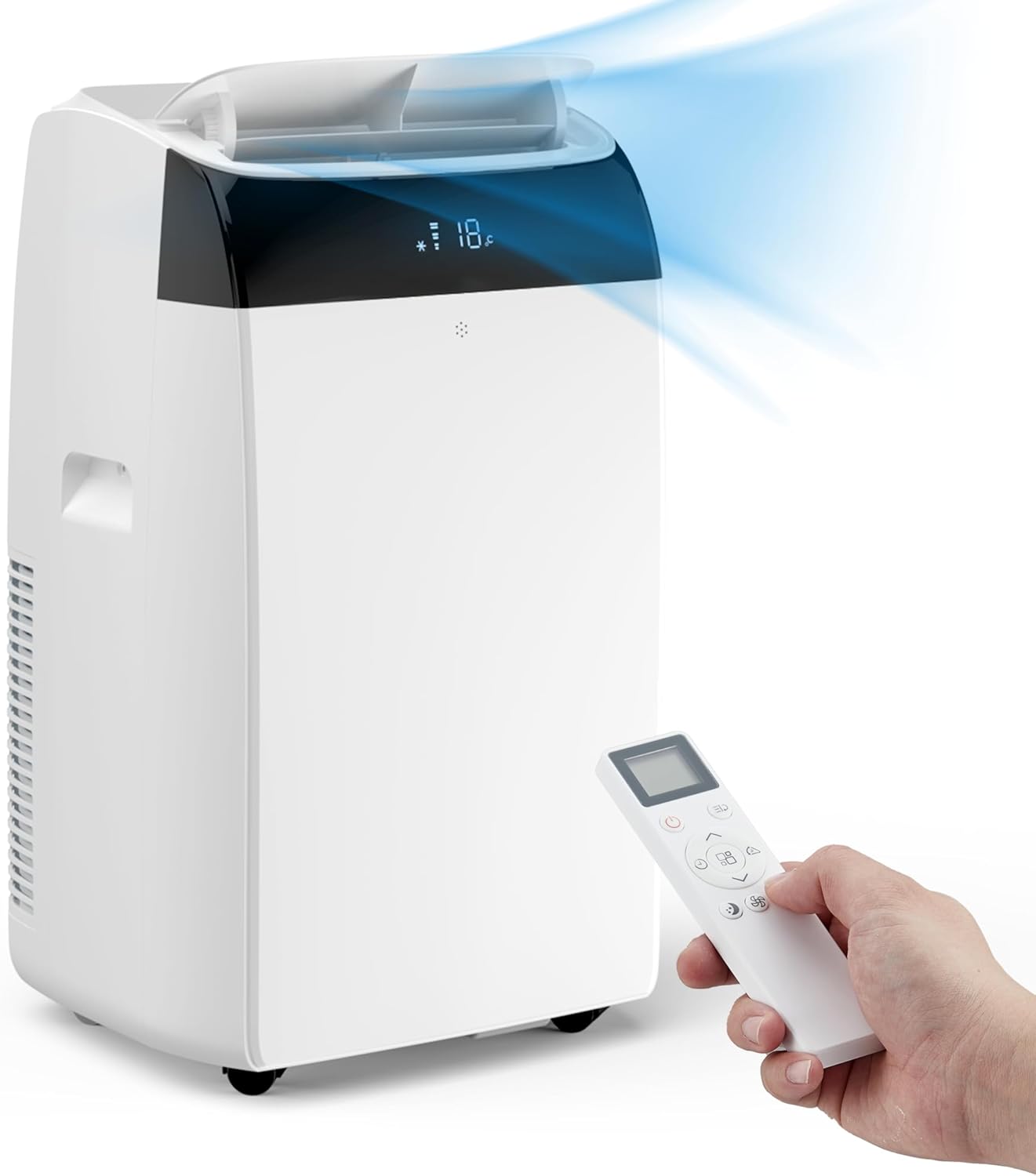 Qeetex LHF-DYQ-PHO-0XJ1J44A 12000Btu Portable Air Conditioner with LCD Display Remote Control Cooling Up to 550 sq/ft 3 in 1 AC Cooling Dehumidifier Fan for Bedroom Office
