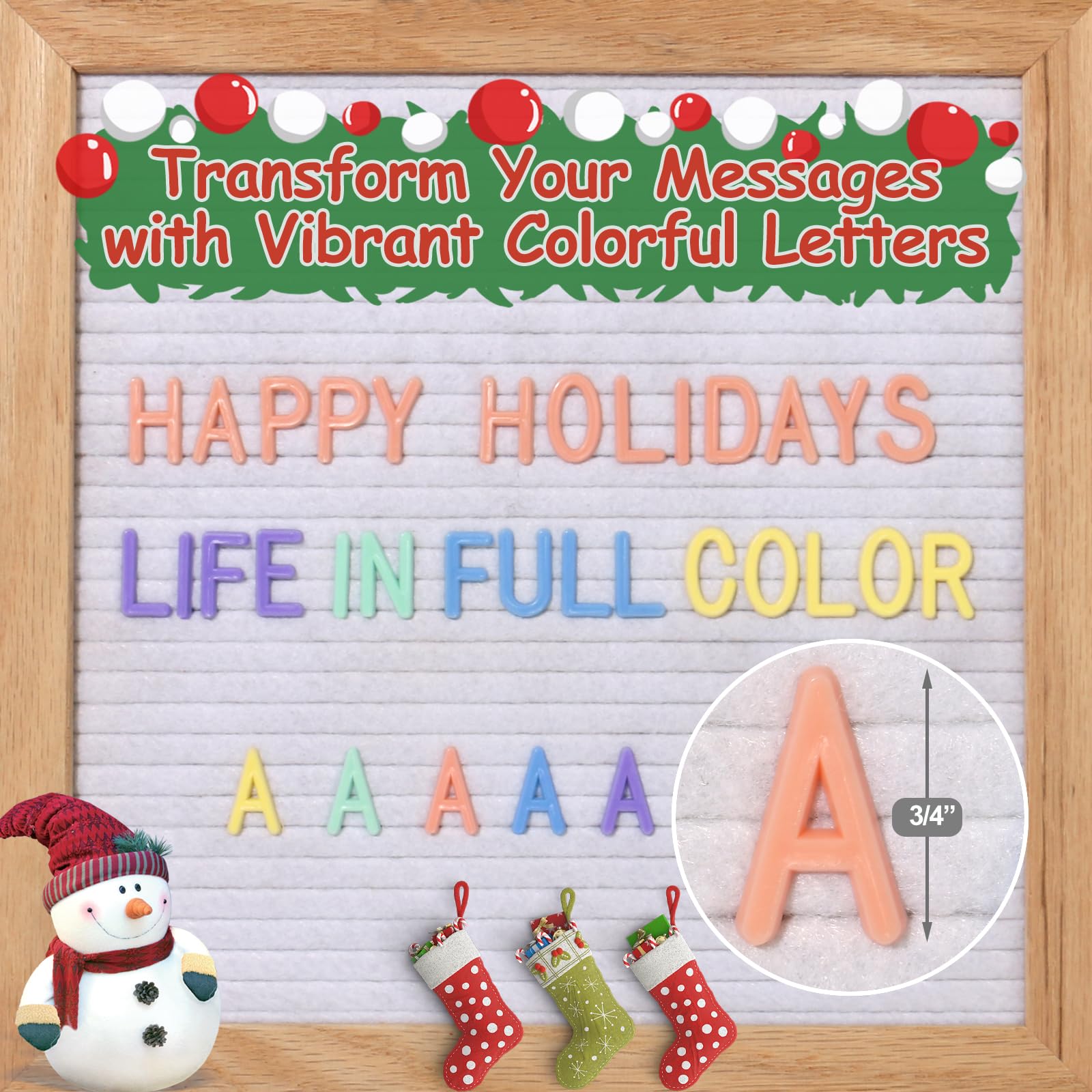 Phewnyzo 760-Piece Multicolor 3/4 Inch Plastic Letter Board Letters ...