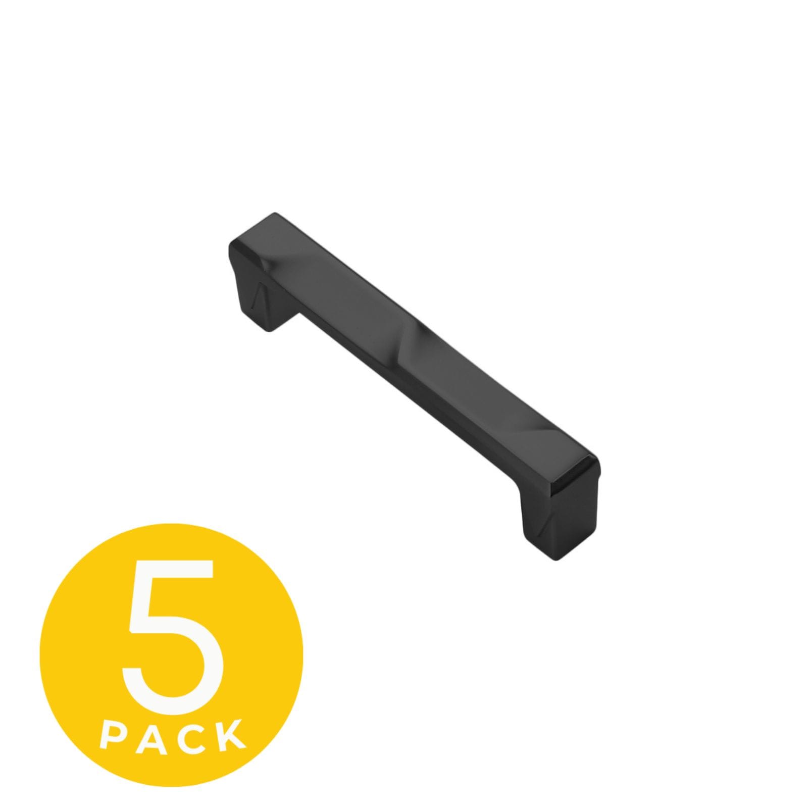 Sapphire SP-3771-96-BK-5 Geiger 3-3/4-in , 96mm Center to Center Black Rectangular Bar Drawer Pulls 5 -Pack