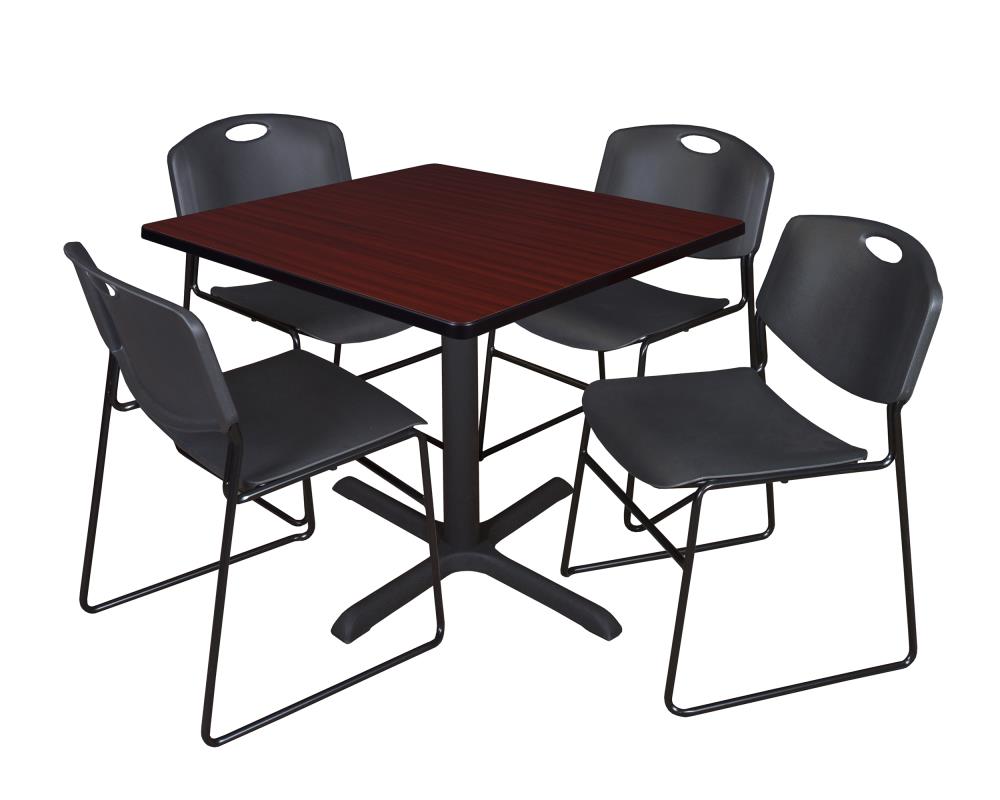 Regency TB3636MH44BK Breakroom Brown 4-Person Training Table (36-in W x 29-in H)