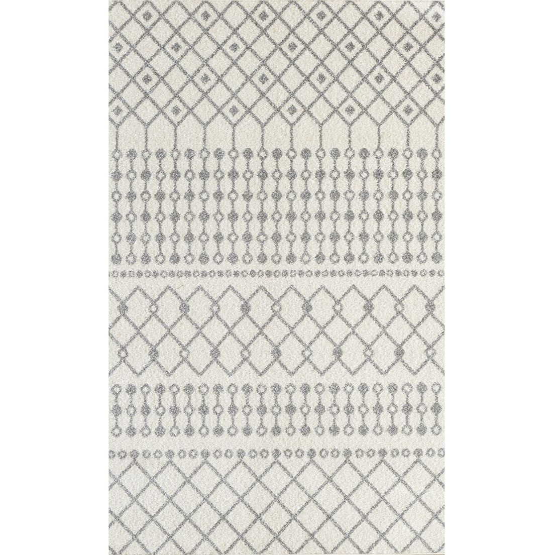 LBaiet LP106W46 Lapland 4 x 6 (ft) Loomed Polypropylene Gray Rectangular Indoor Geometric Area rug