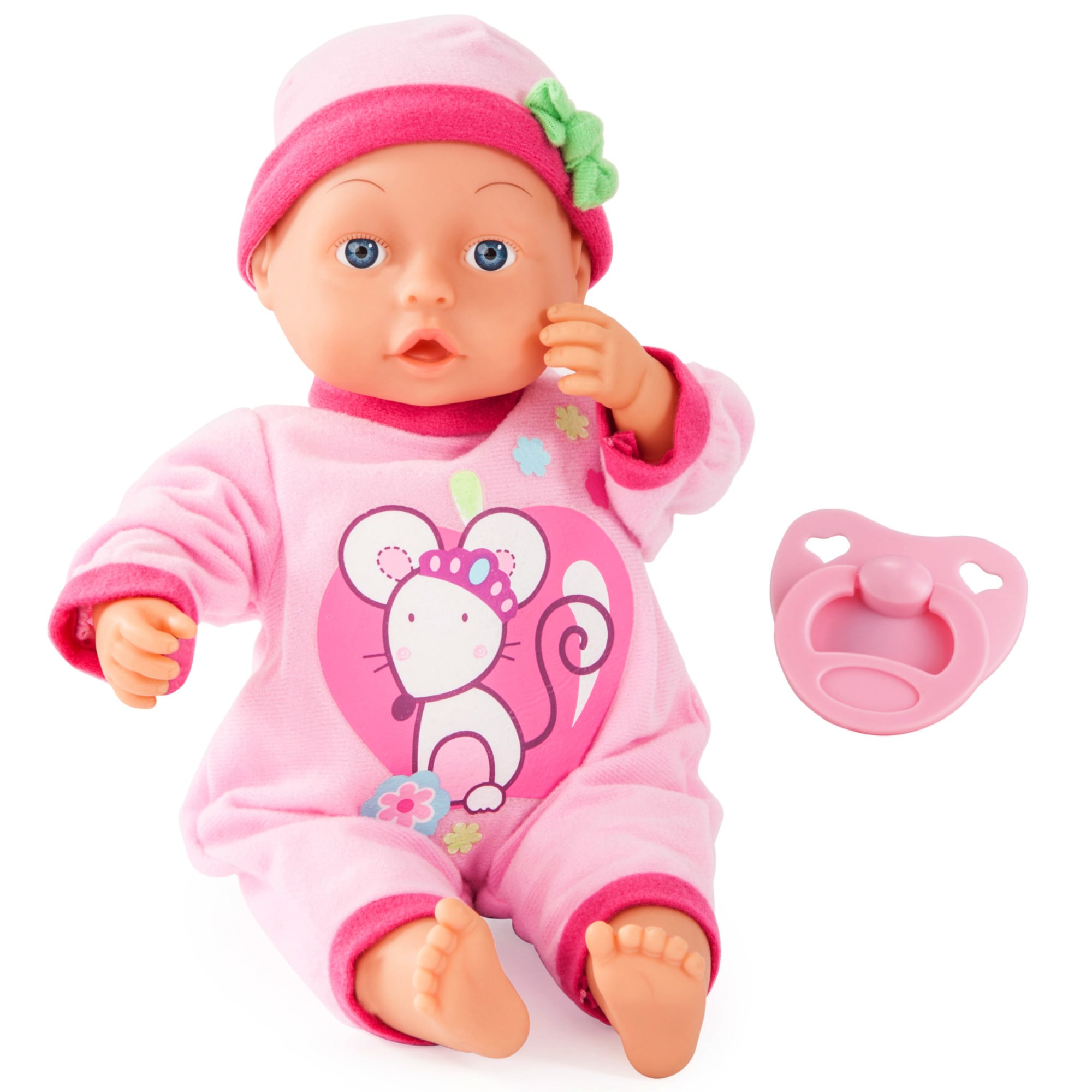Bayer G4003336401141 Baby Sounds Cuddle Baby Doll with Cap, 13" Soft Body