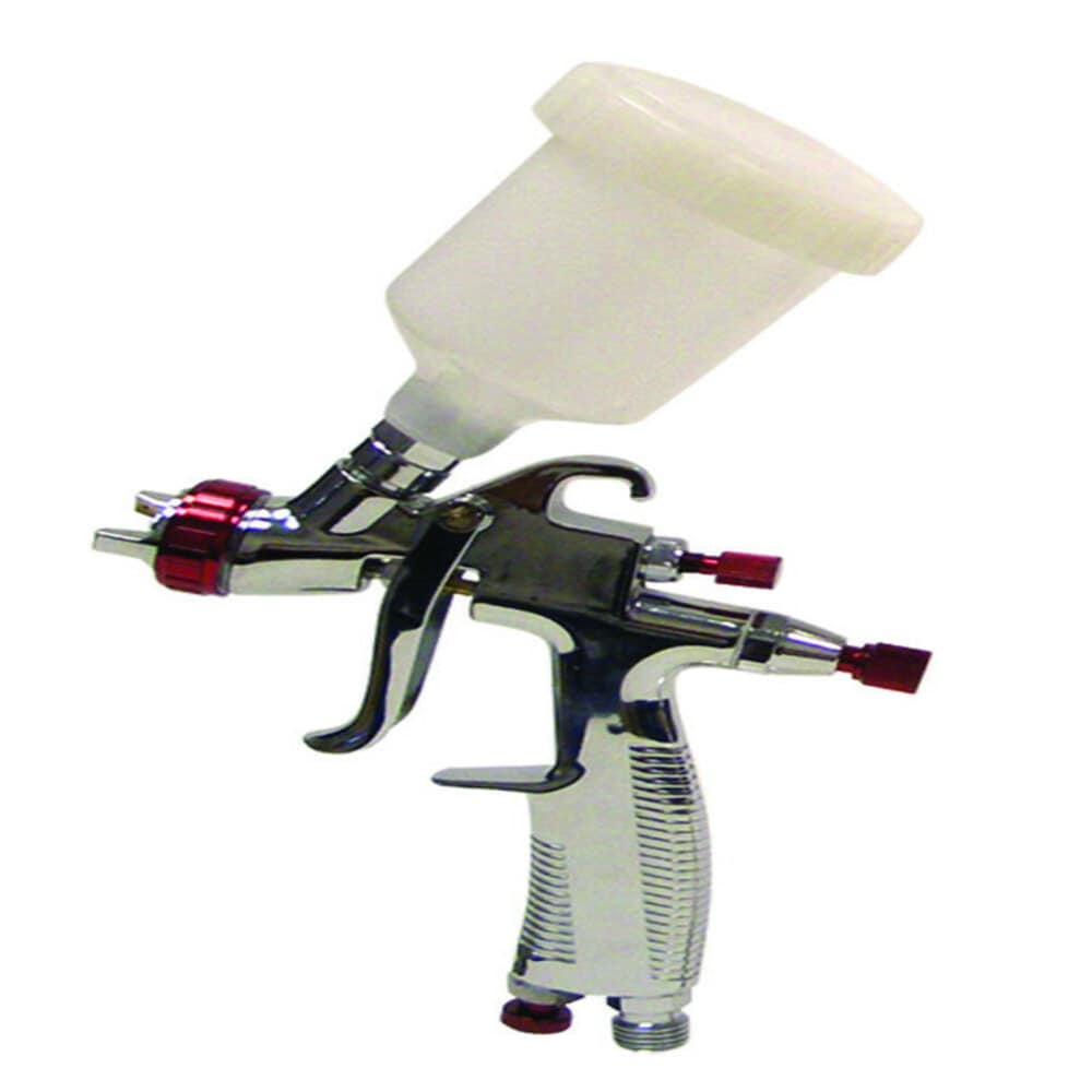 Pneumatic 0.8 mm Tip Mini HVLP Gravity Feed Spray Gun with 125 cc Plastic  Cup