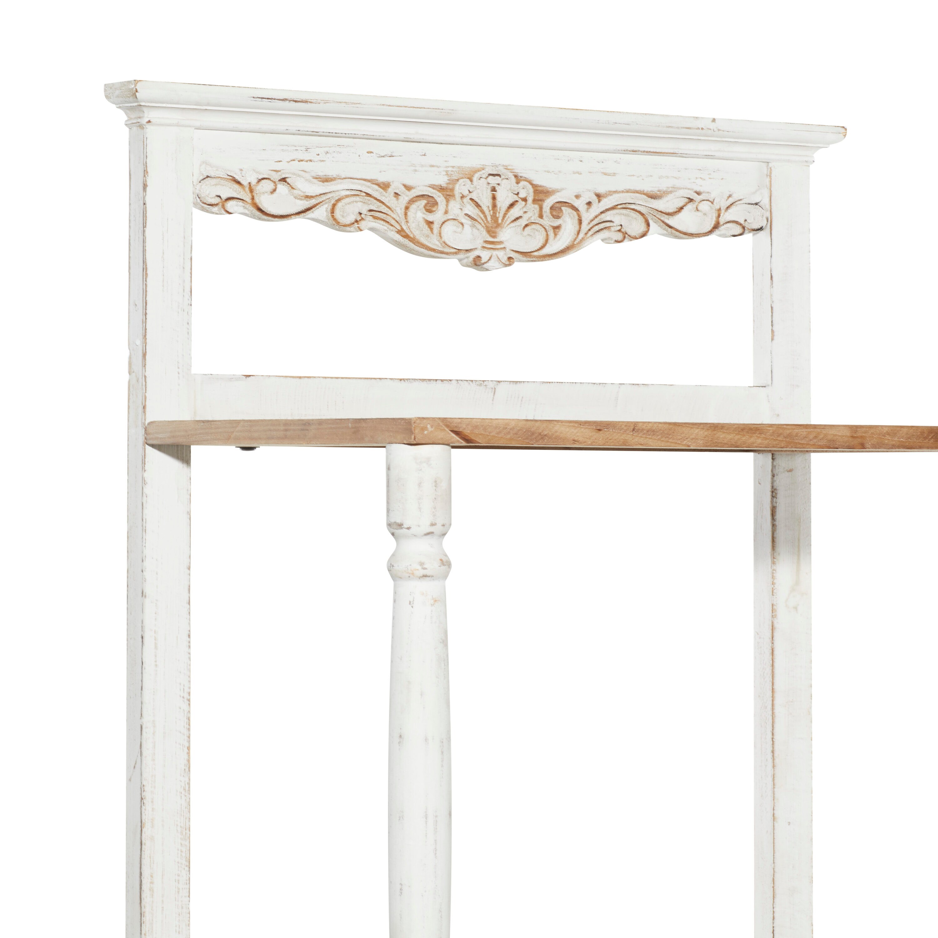 White Pinewood 71" 4-Tier Weathered Étagère