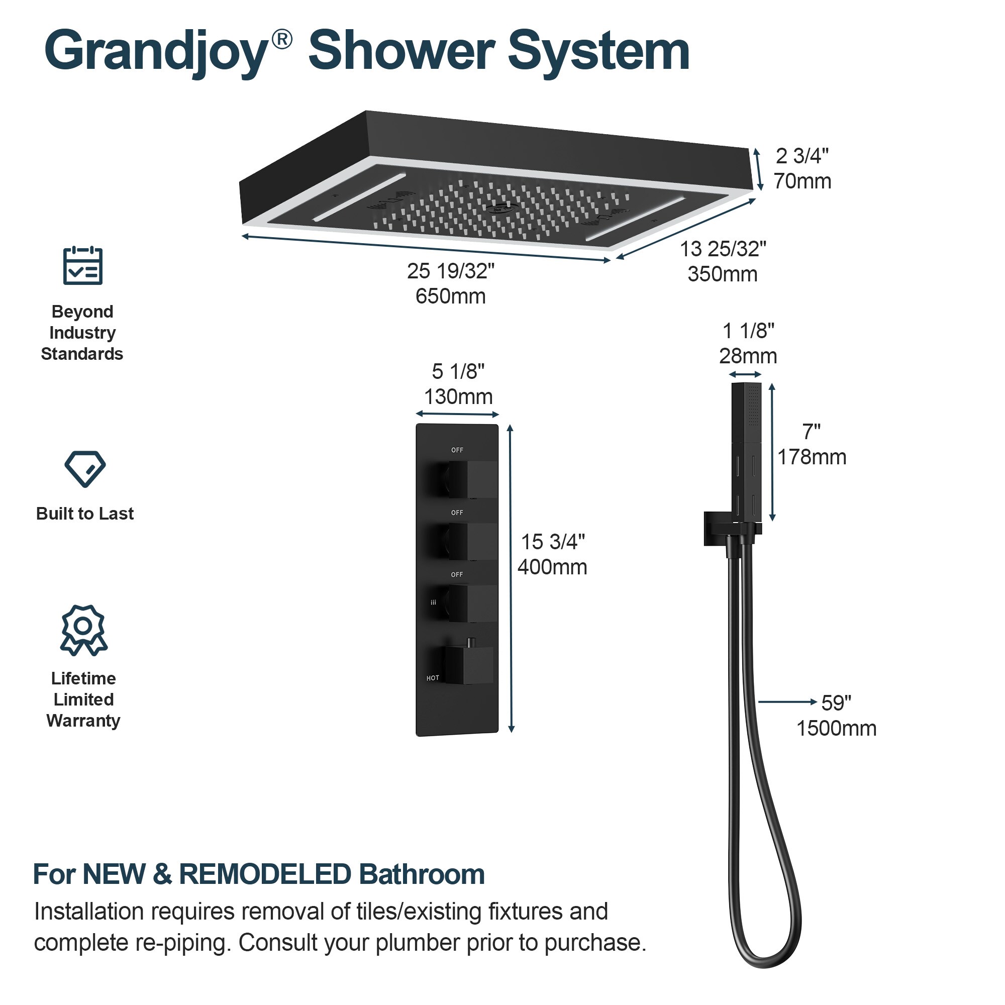 GRANDJOY SGF10GJ-81BL Tub-Shower-Faucets - View #11