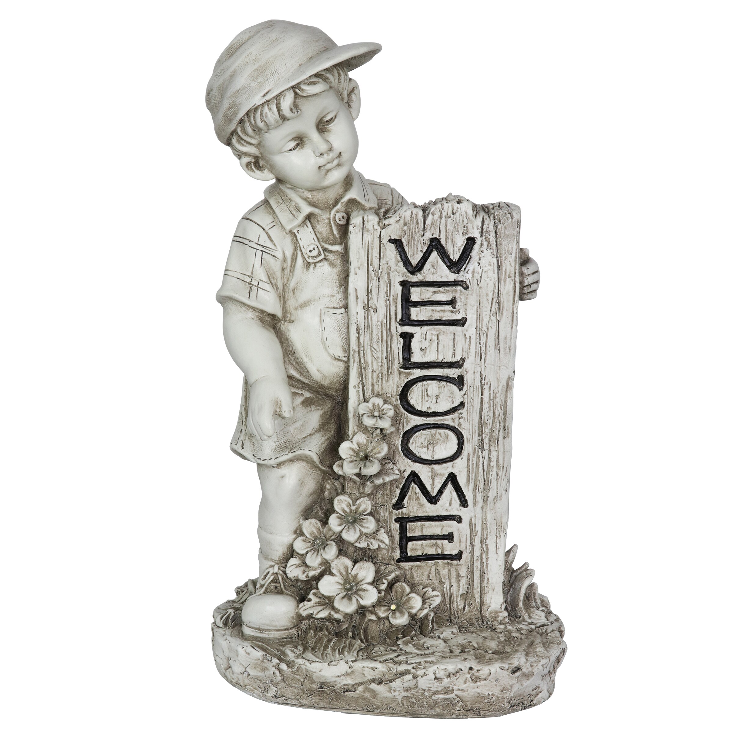 Exhart 19204-RS 17.13-in H x 9.45-in W Brown Children Garden Statue