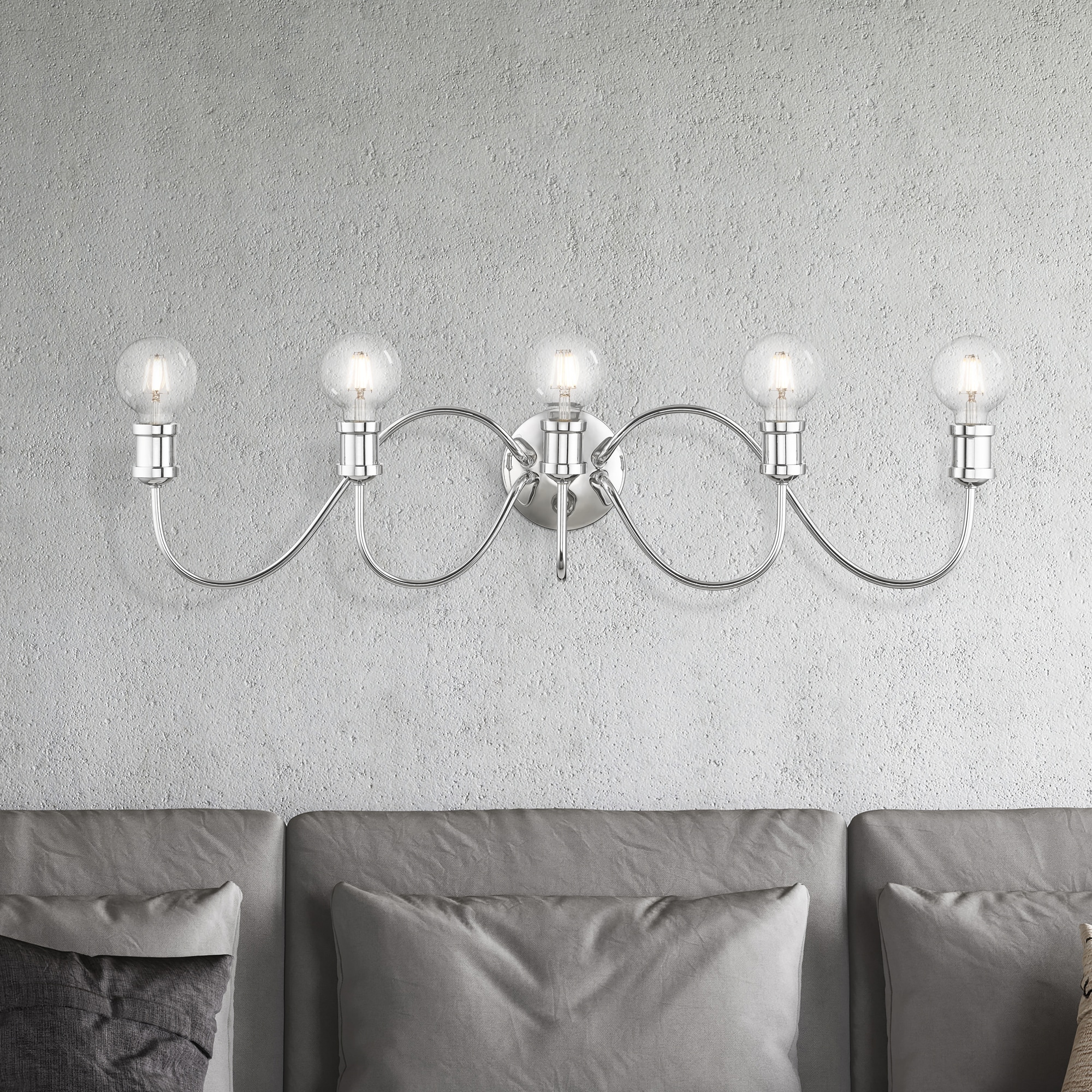 Lansdale Polished Chrome 5-Light Transitional Vanity Sconce
