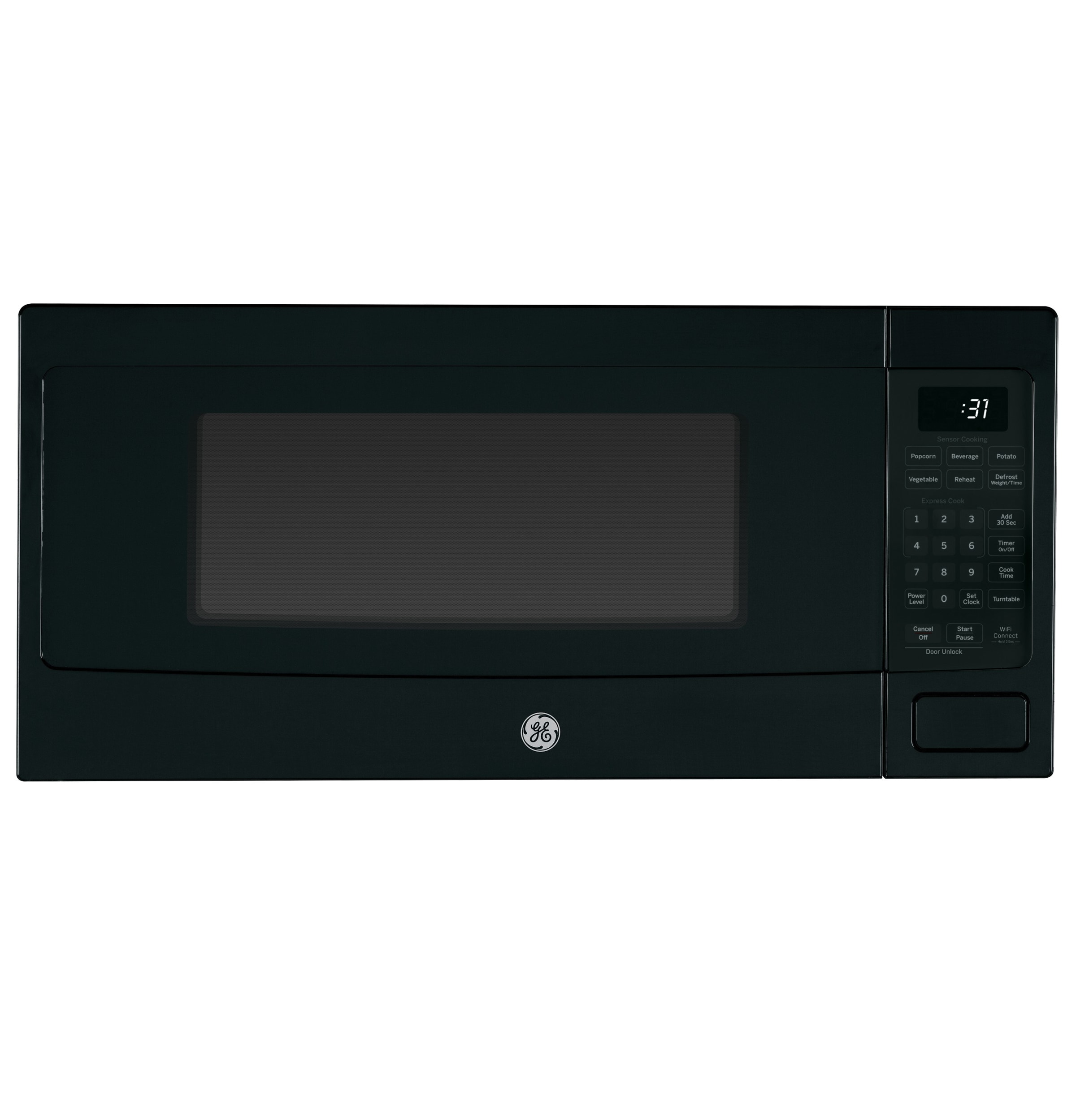 GE PCHK11S1WBB Profile 1.1-cu ft Medium 800 -Watt Sensor Cooking Controls Countertop Microwave ( Black )