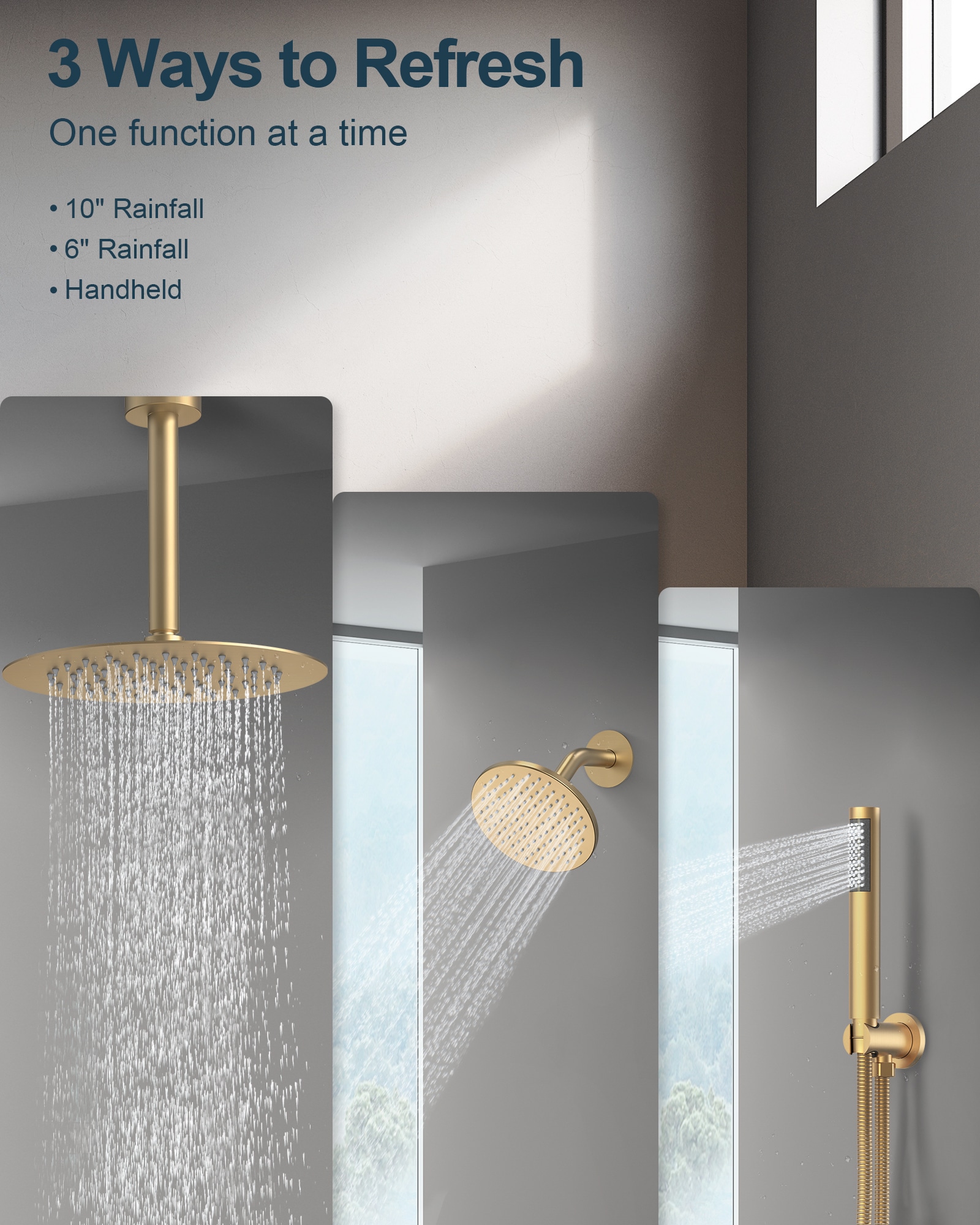 GRANDJOY FL2559-BG Tub-Shower-Faucets - View #4