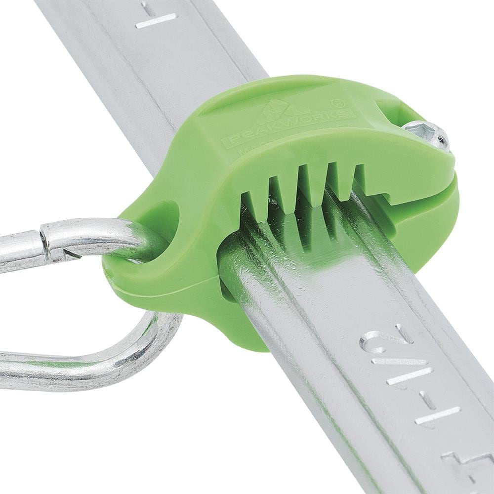 PeakWorks V8561601 Tool Tethering System, 1-15/16 In. X 9/16 In. Flat Clamp, Hdpe, Green