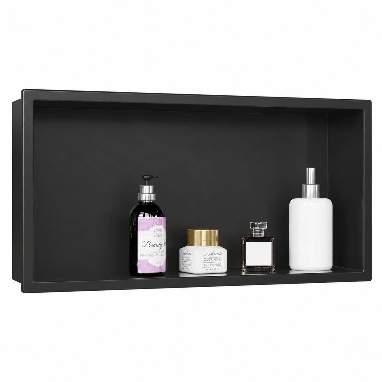 Aoibox  24 in x 12 in Black Stainless Steel Recessed Bathroom Shower Shelf Niche with Modern Finish Wall Style